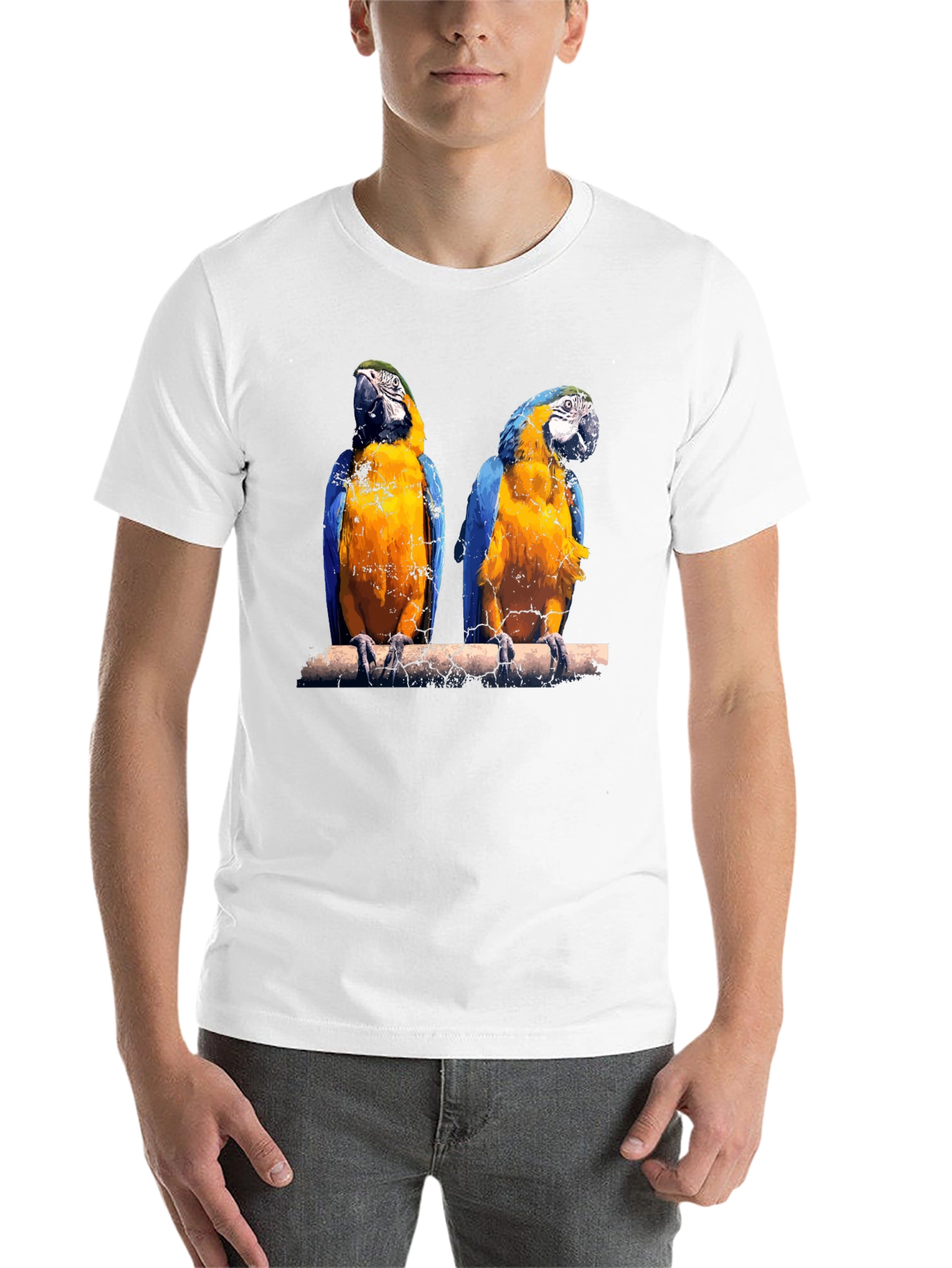 Black Parrot Graphic Tee - Vibrant Bird Print view 14