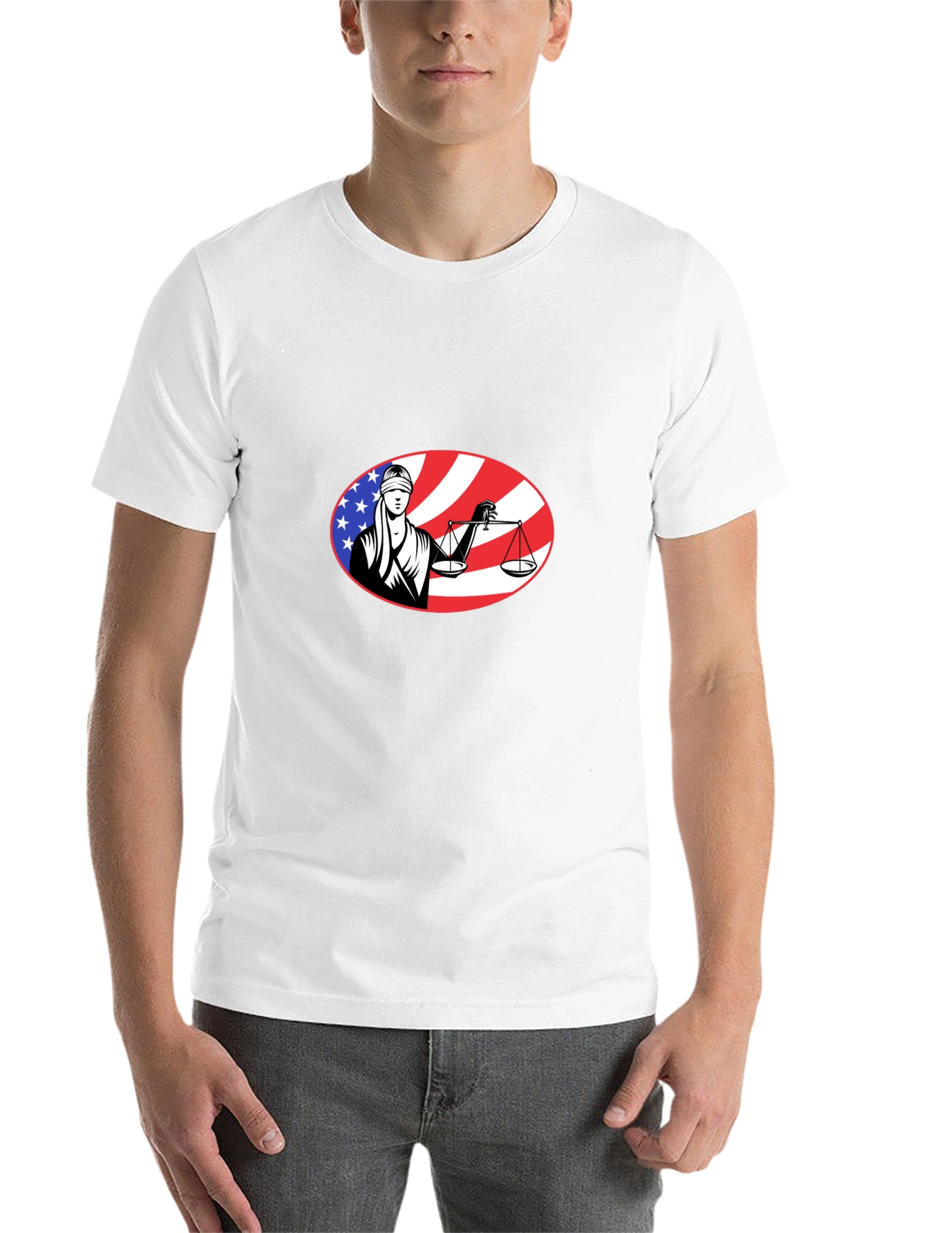 Scales of Justice American Flag T-Shirt - 14
