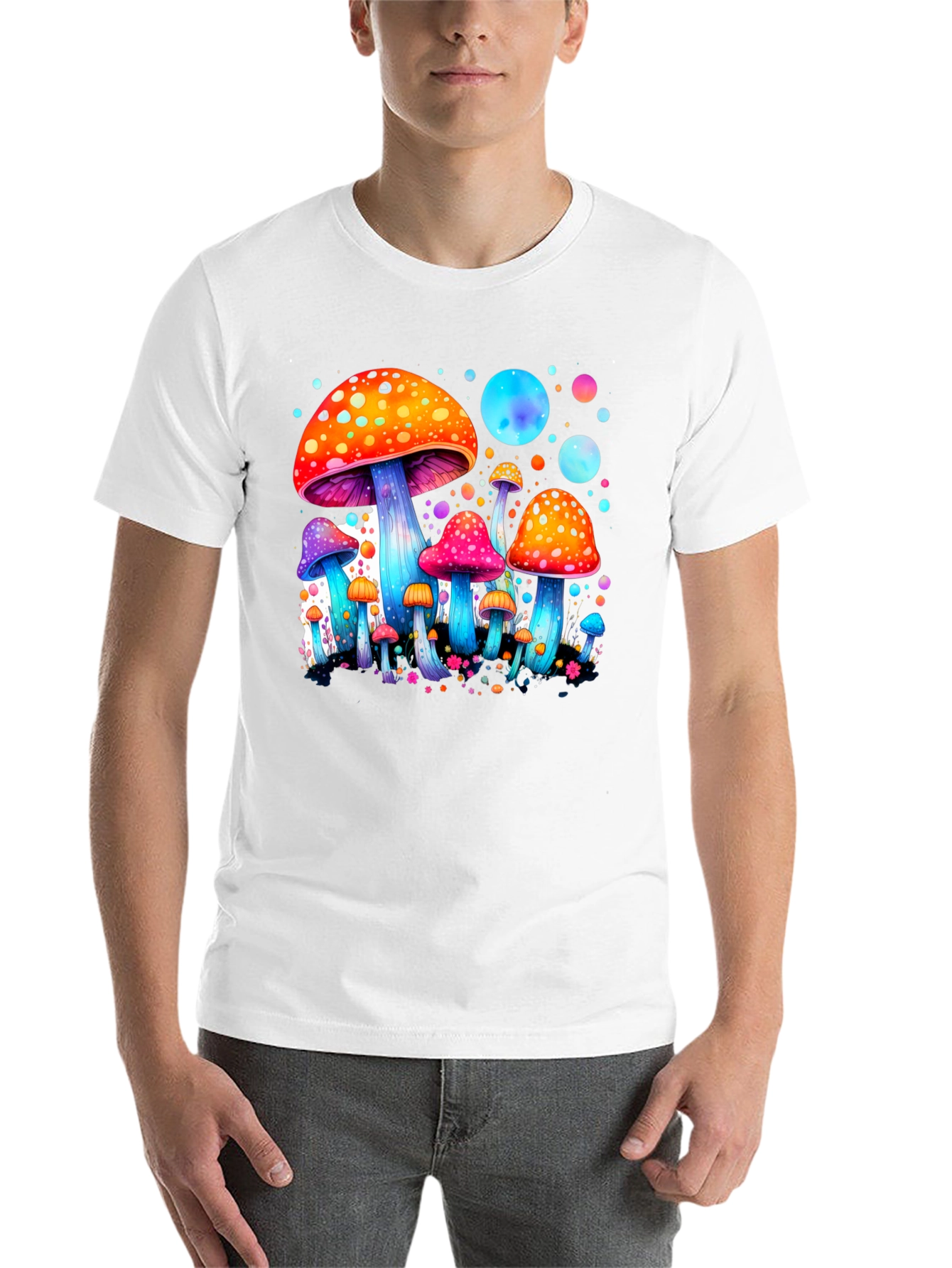 Black Psychedelic Mushroom T-Shirt - Unique Graphic Tee view 14