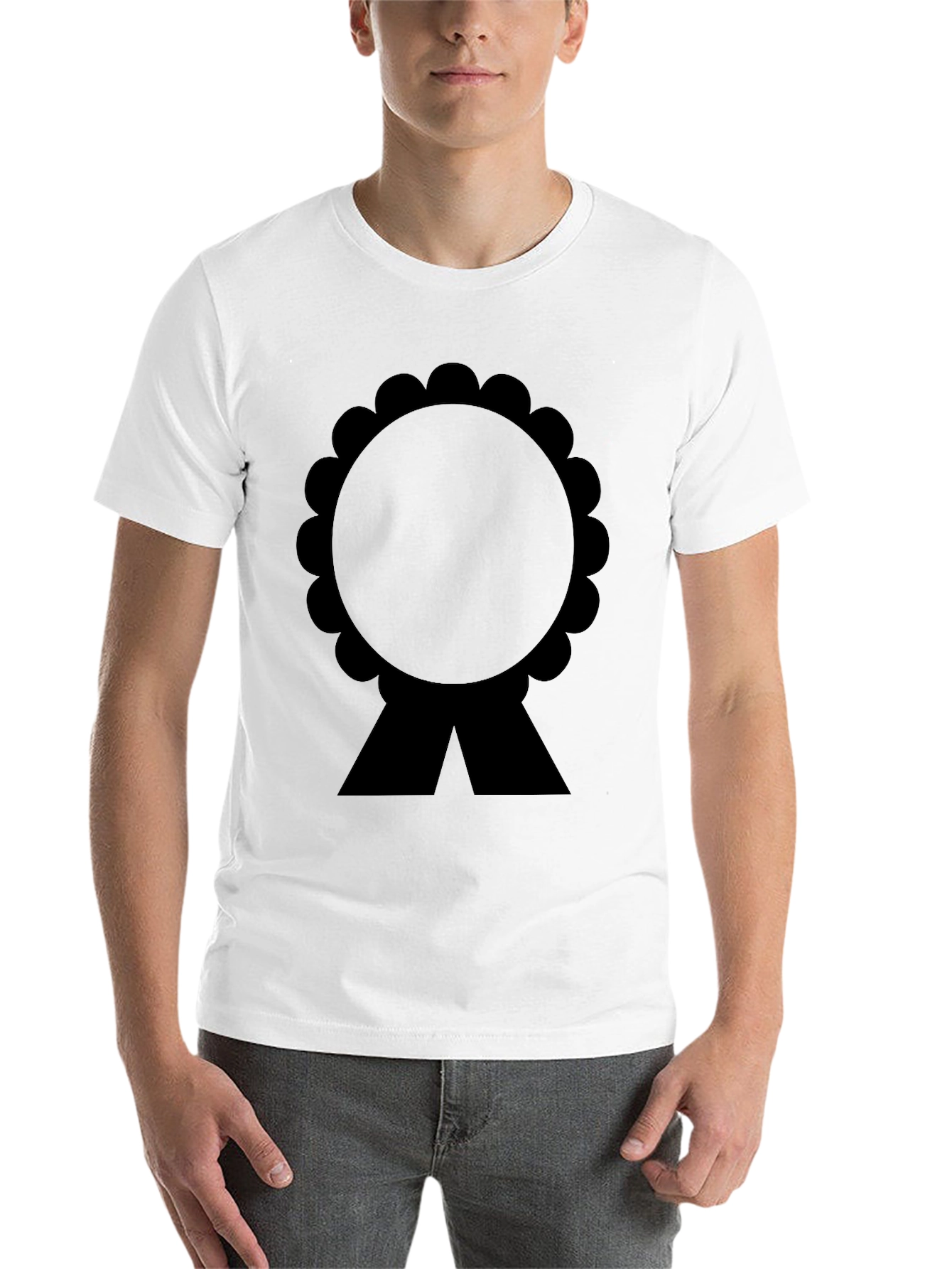 Black Black T-Shirt with Rosette Ribbon Graphic view 14