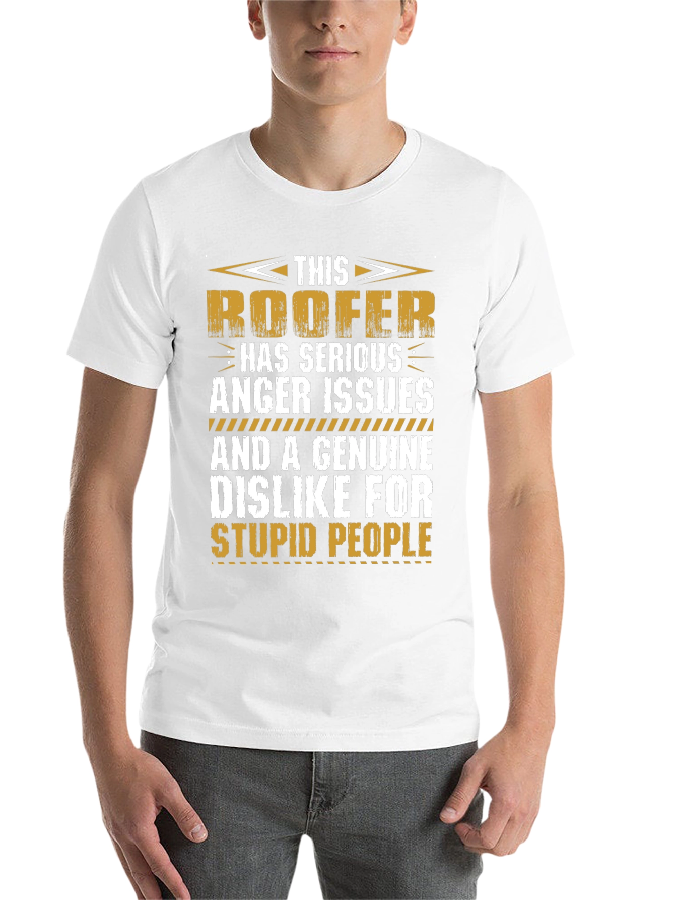 Black Roofer Humor Graphic T-Shirt - Anger Issues view 14