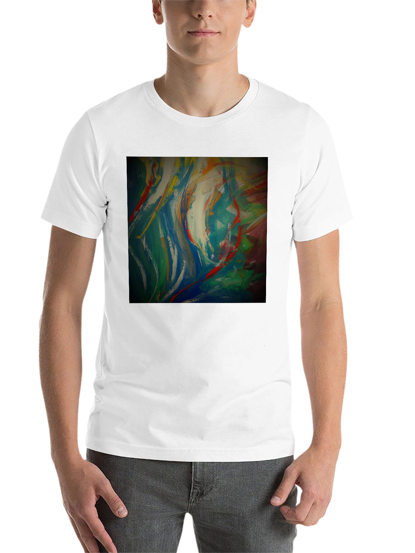 Black Abstract Art Graphic Tee - Modern Style view 14