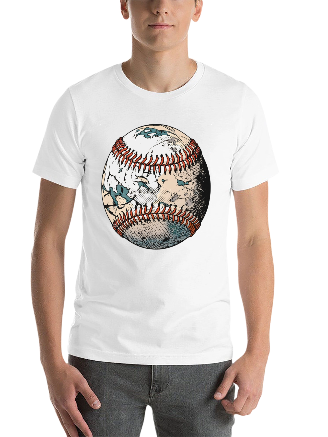 Black Distressed Baseball Graphic T-Shirt view 14