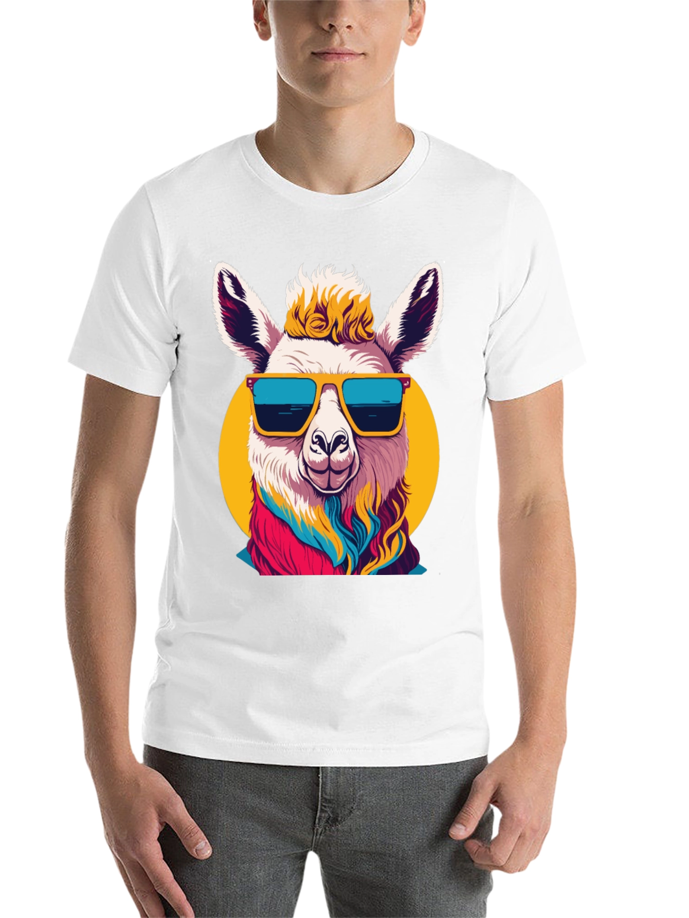 Black Cool Llama Graphic Tee - Black T-Shirt view 14