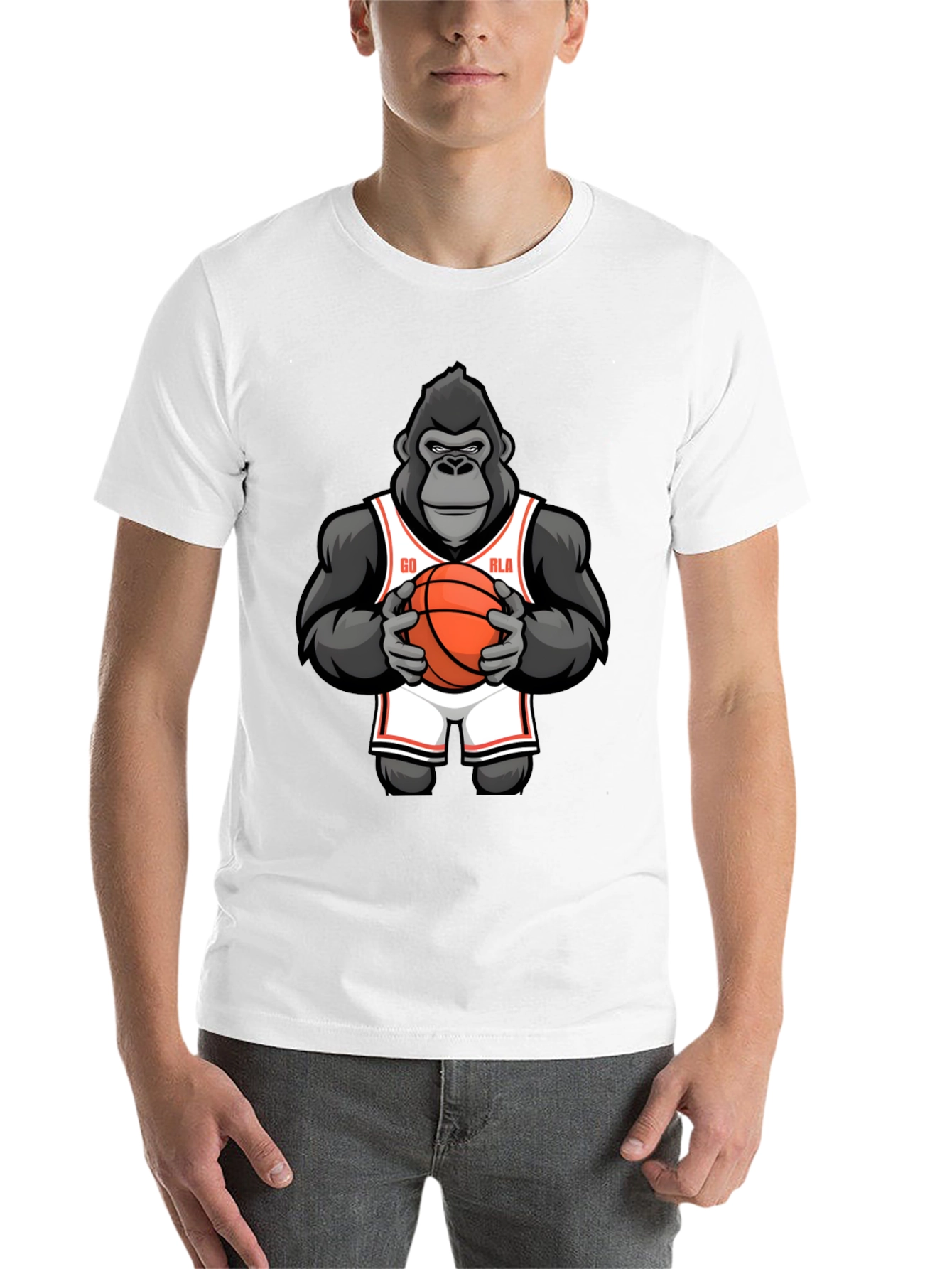 Black Gorilla Basketball Graphic T-Shirt view 14