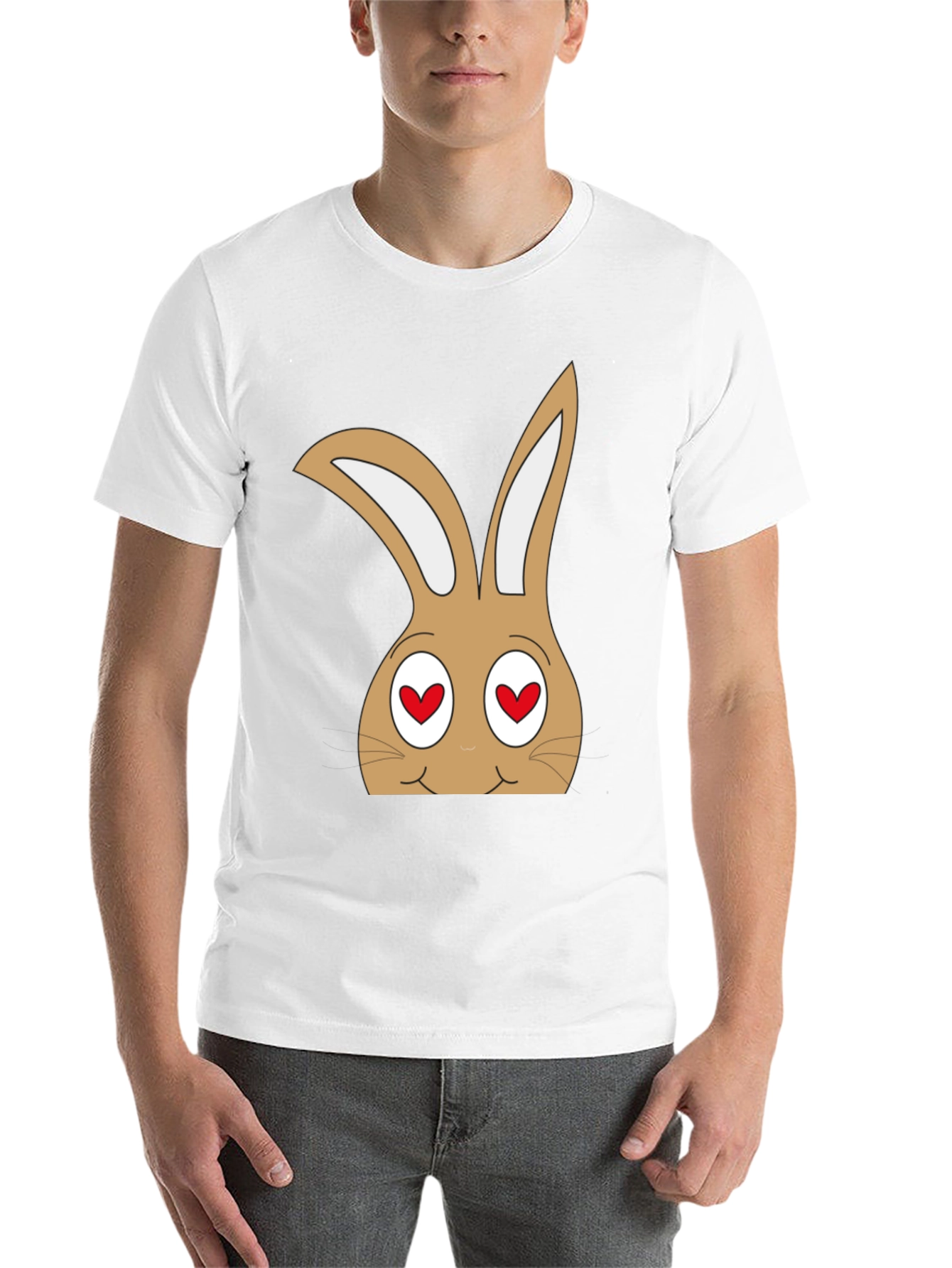 Black Funny Bunny Heart Eyes T-Shirt view 14