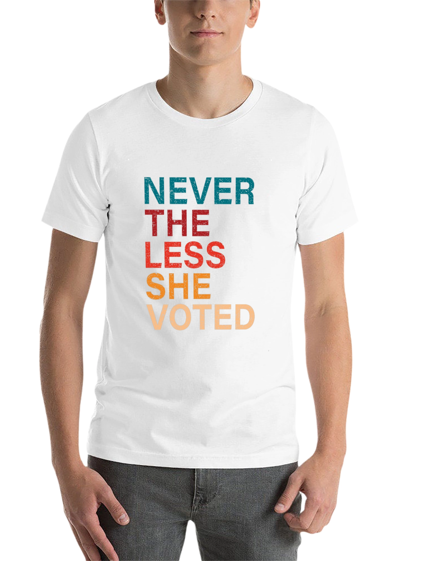 Black Never The Less She Voted Black T-Shirt view 14