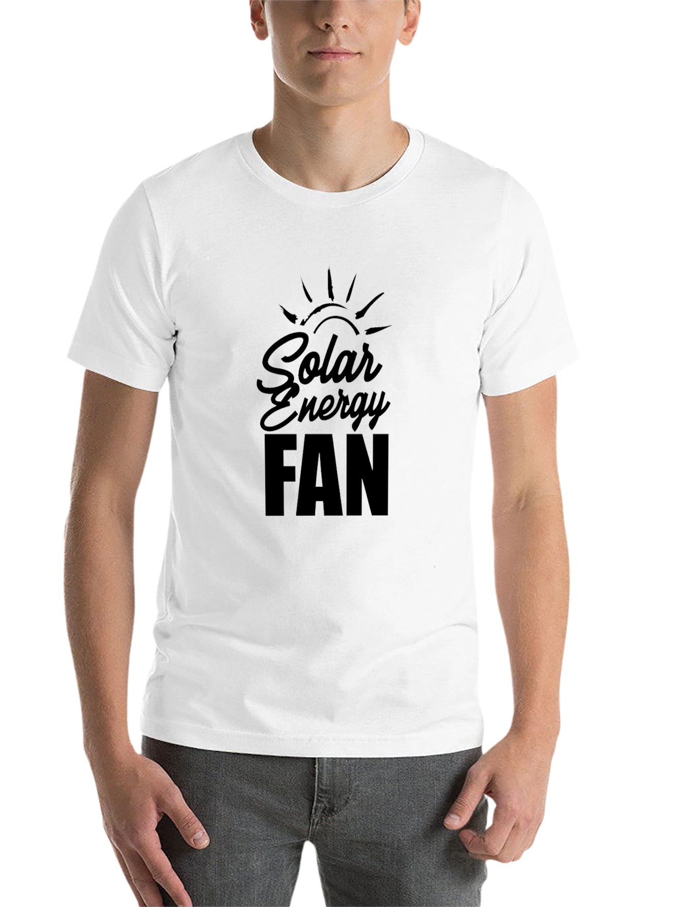 Black Solar Energy Fan Black T-Shirt view 14