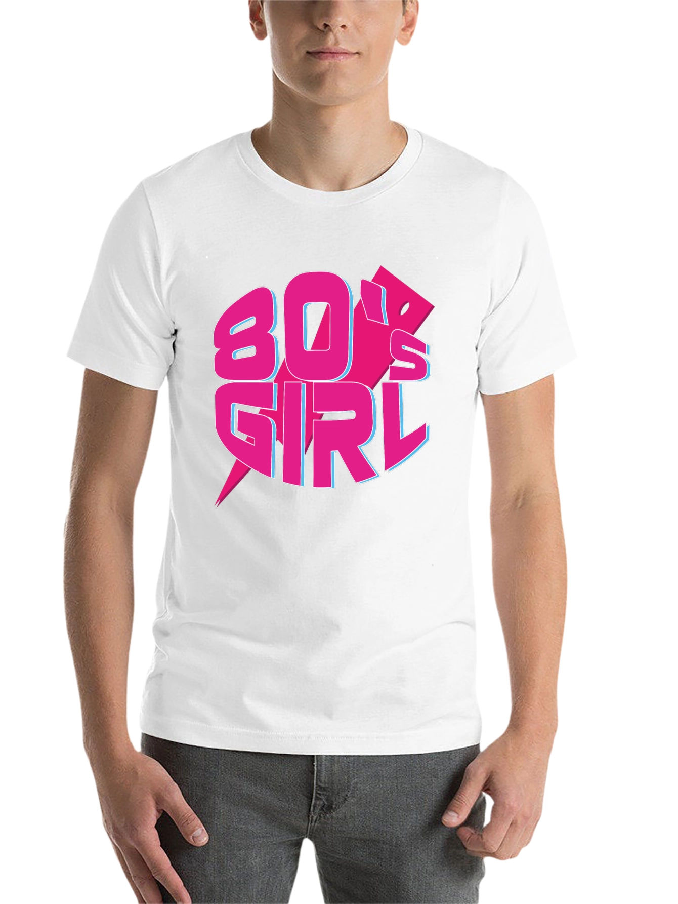 Black 80's Girl Retro T-Shirt view 14