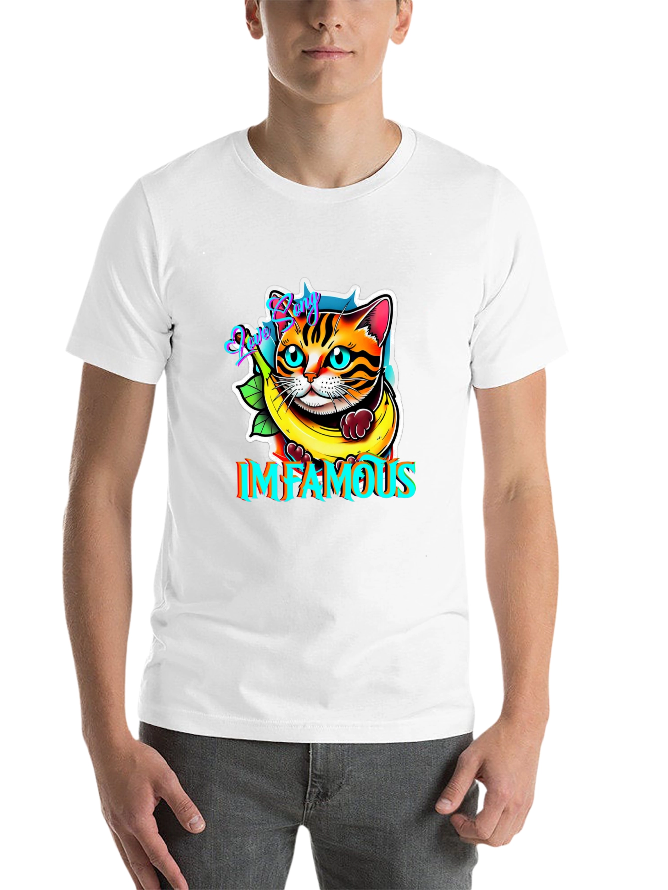 Black Infamous Cat in Banana T-Shirt view 14