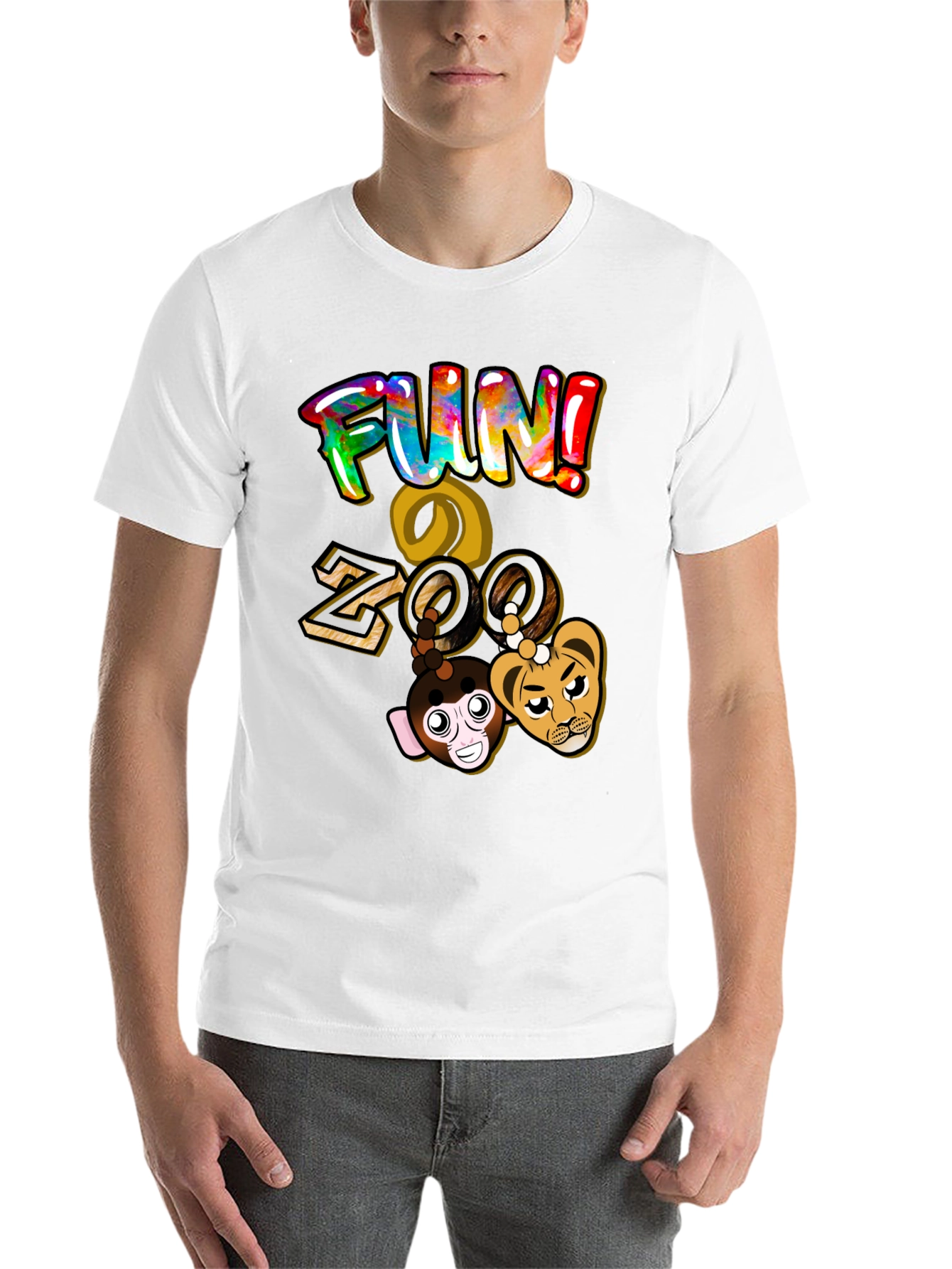 Black Fun Zoo Graphic T-Shirt - Black Cotton Tee view 14