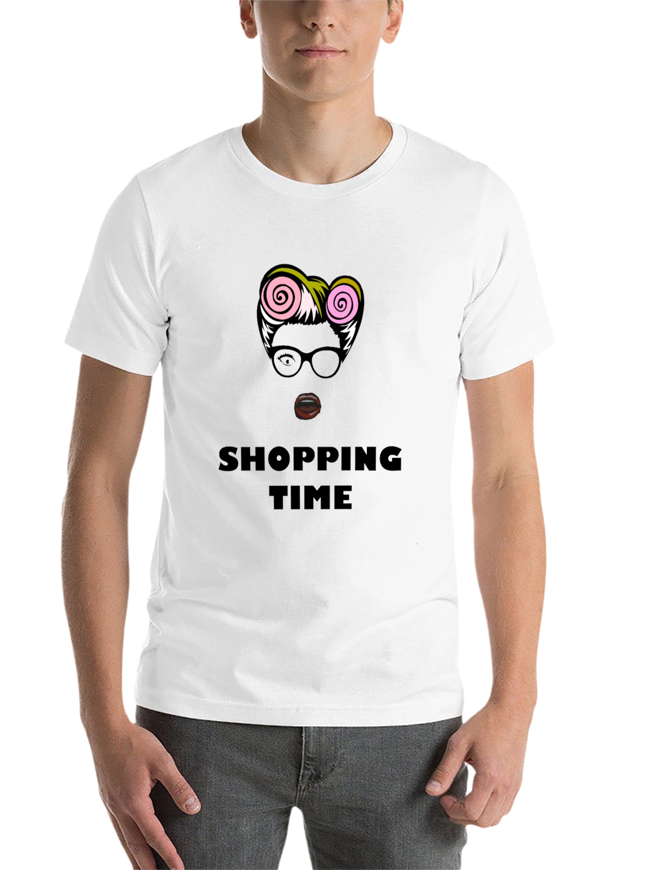 Black Shopping Time Graphic Black T-Shirt view 14