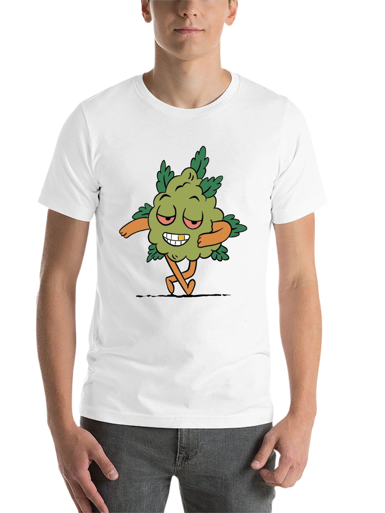 Black Cartoon Weed Bud T-Shirt view 14