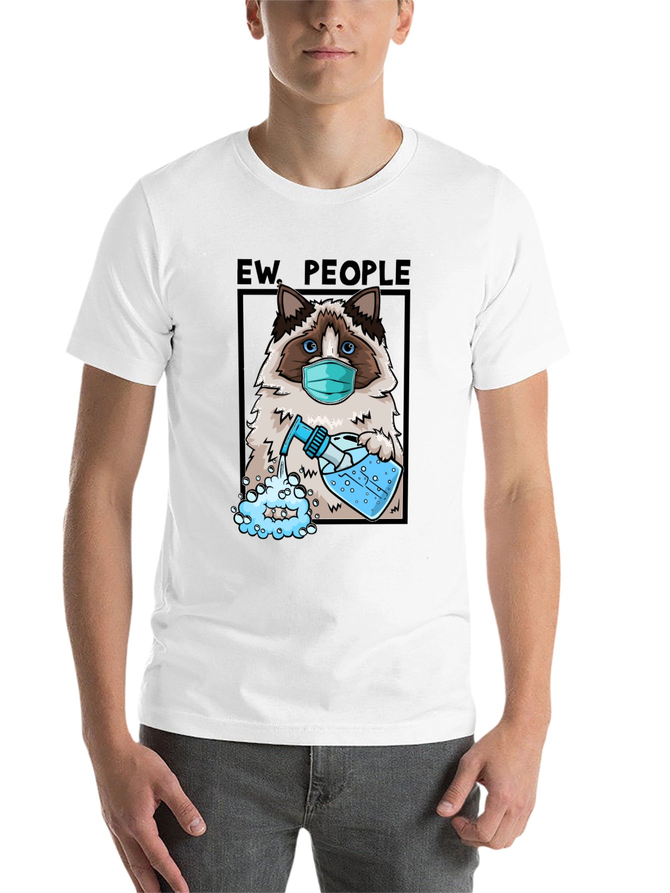 Black Ew People Cat T-Shirt view 14