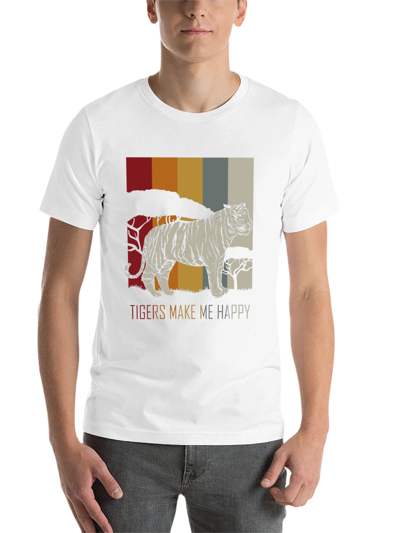 Black Tigers Make Me Happy Graphic Tee - Retro Style view 14