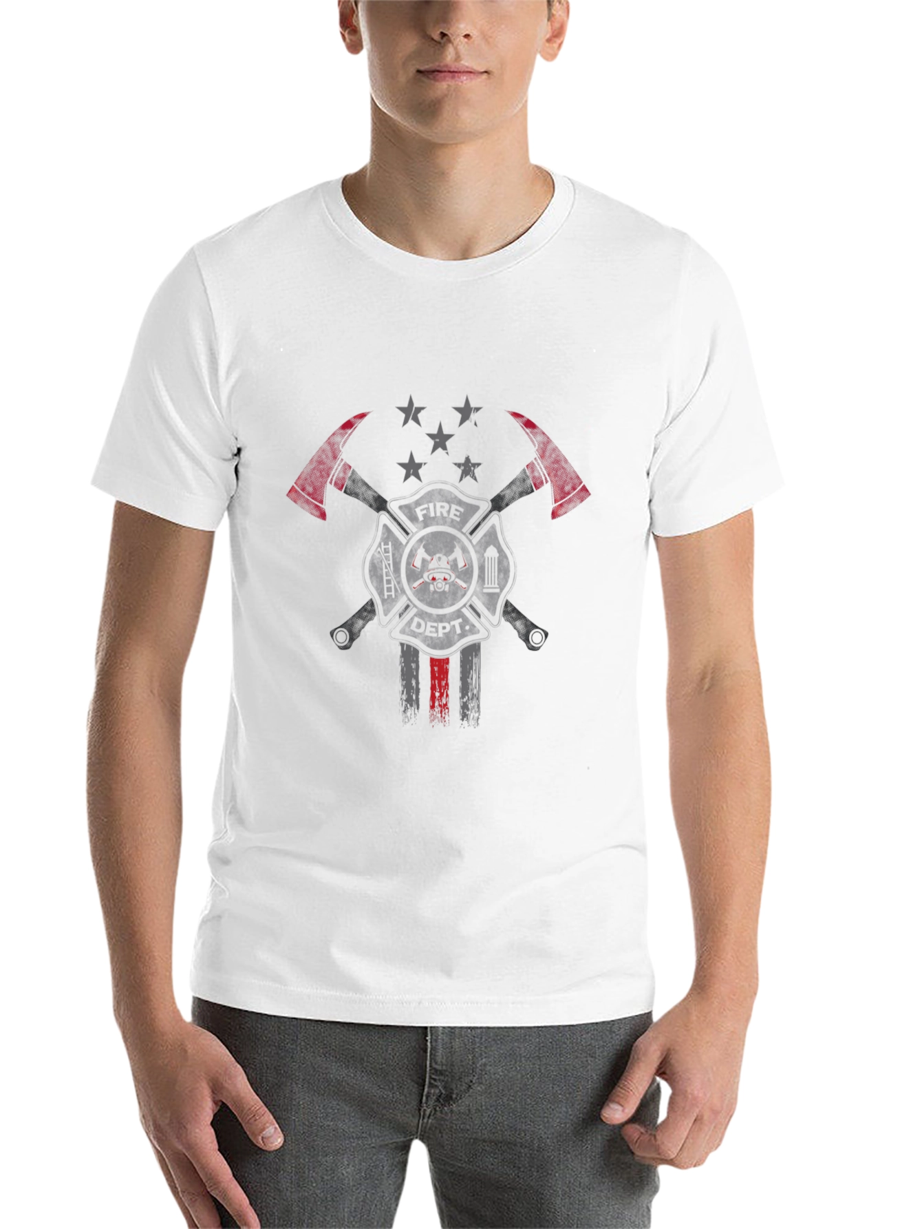 Black Fire Department Maltese Cross Graphic T-Shirt view 14