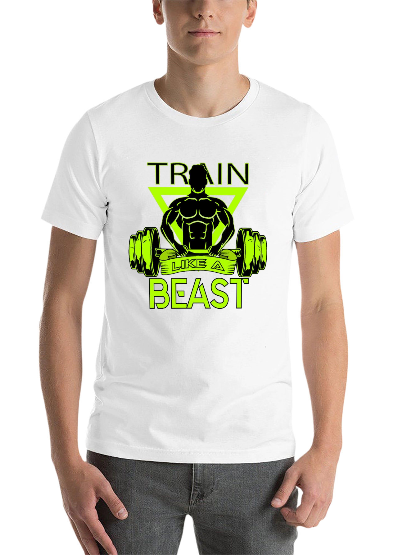 Black Train Like A Beast Black Graphic Tee view 14