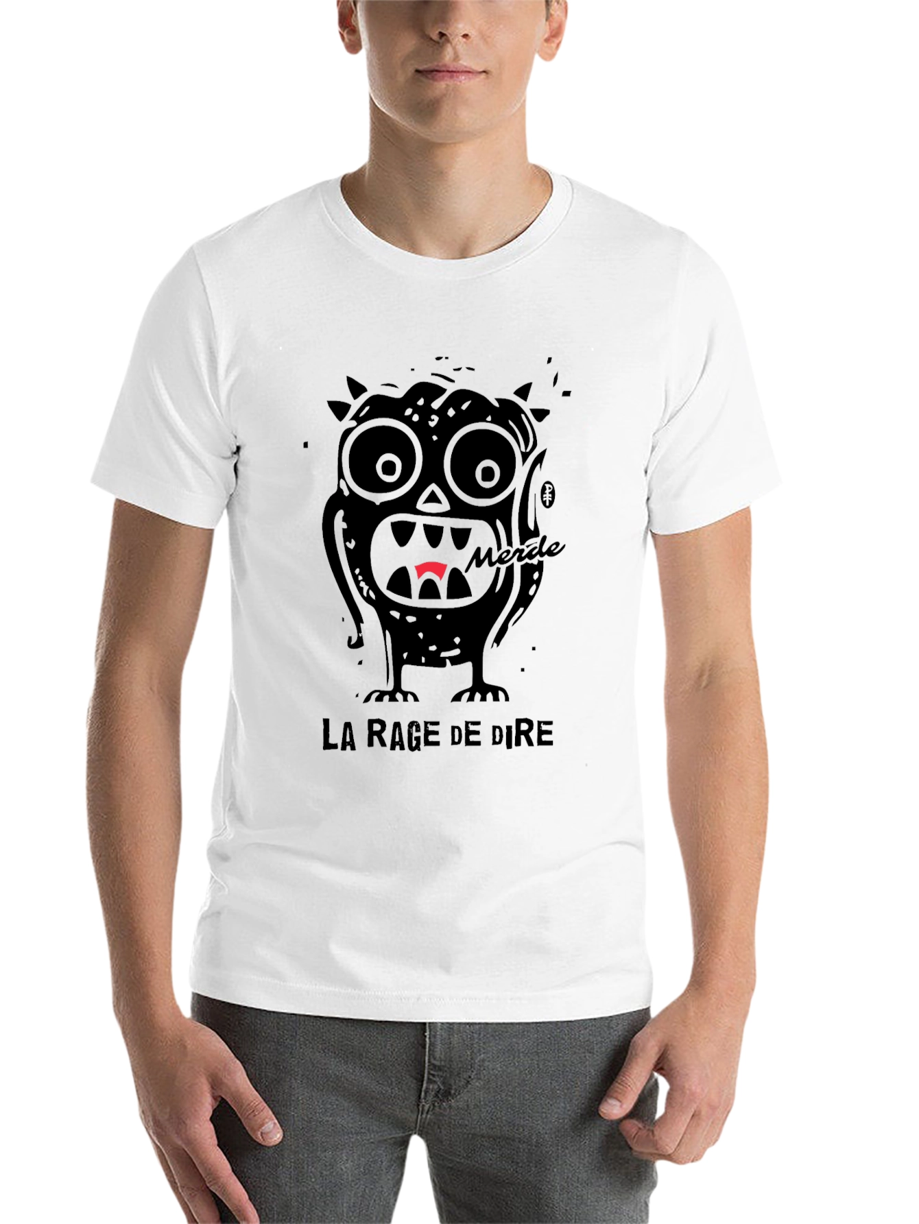 Black Merde Rage de Dire Graphic Tee - Black Cotton Blend Shirt view 14