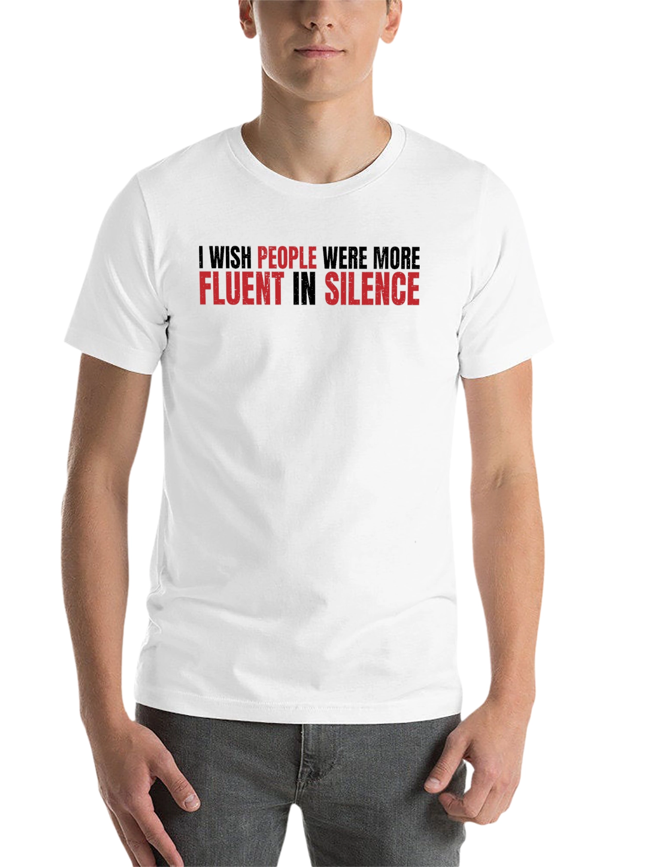 Black Fluent in Silence Graphic Tee - Black Cotton T-Shirt view 14
