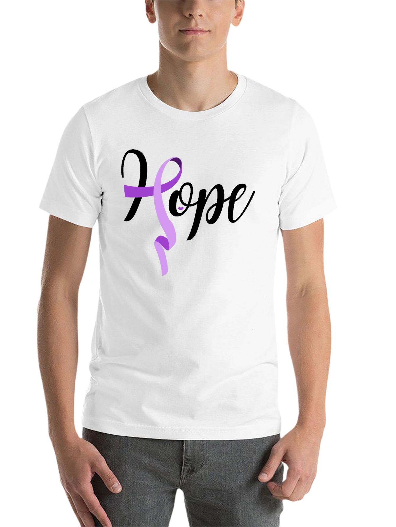 Black Hope Ribbon Graphic T-Shirt - Black view 14