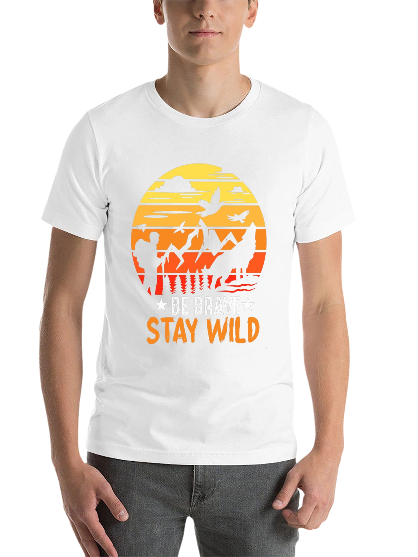 Black Be Brave Stay Wild Graphic Tee - Adventure T-Shirt view 14