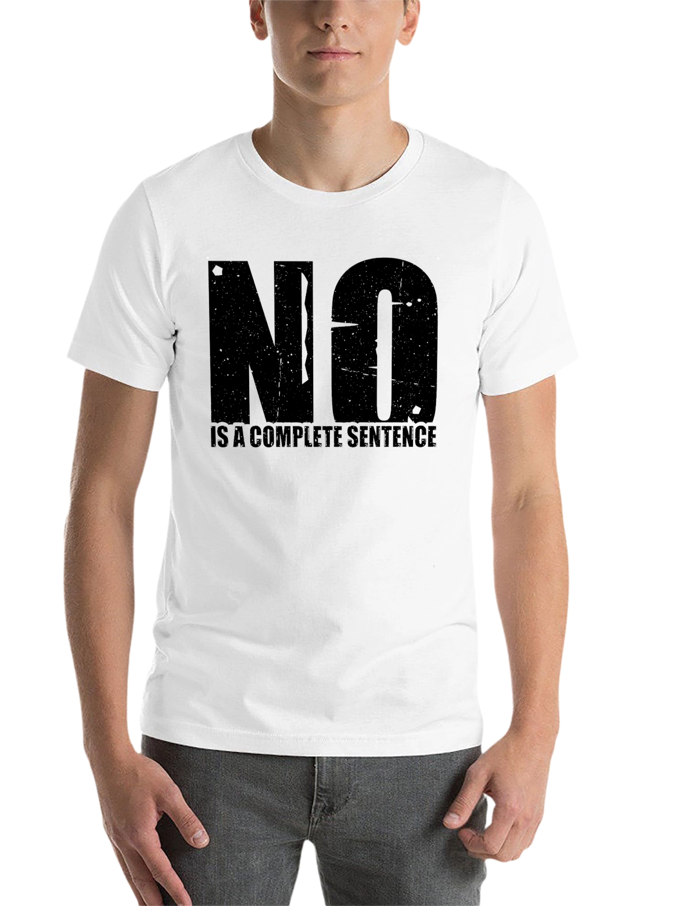 Black Statement T-Shirt: "NO" is a Complete Sentence view 14