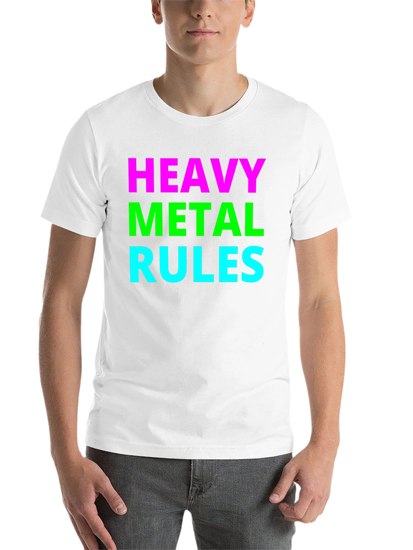 Black Heavy Metal Rules T-Shirt - Bold Graphic Tee view 14