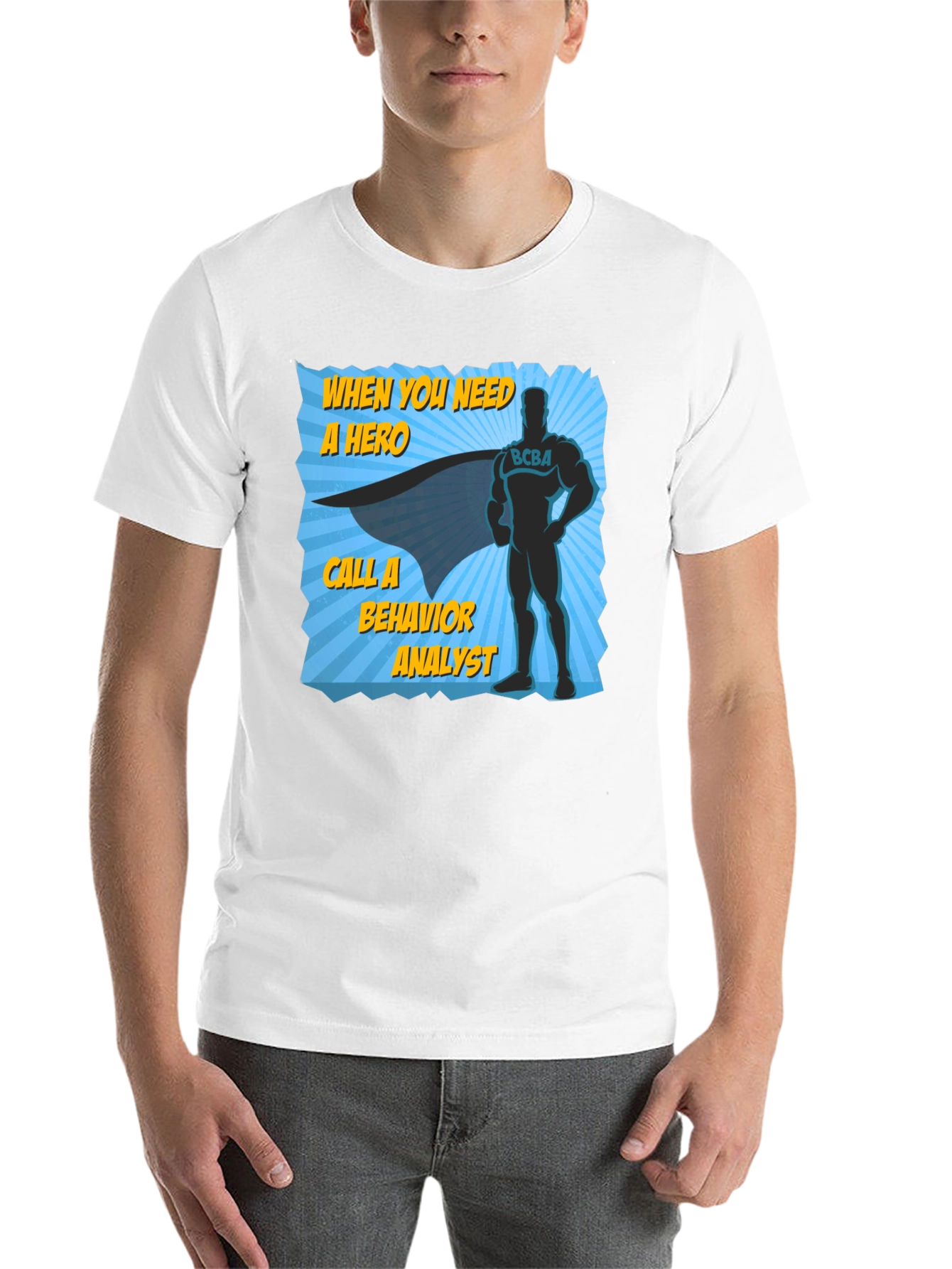Black Behavior Analyst Hero T-Shirt view 14