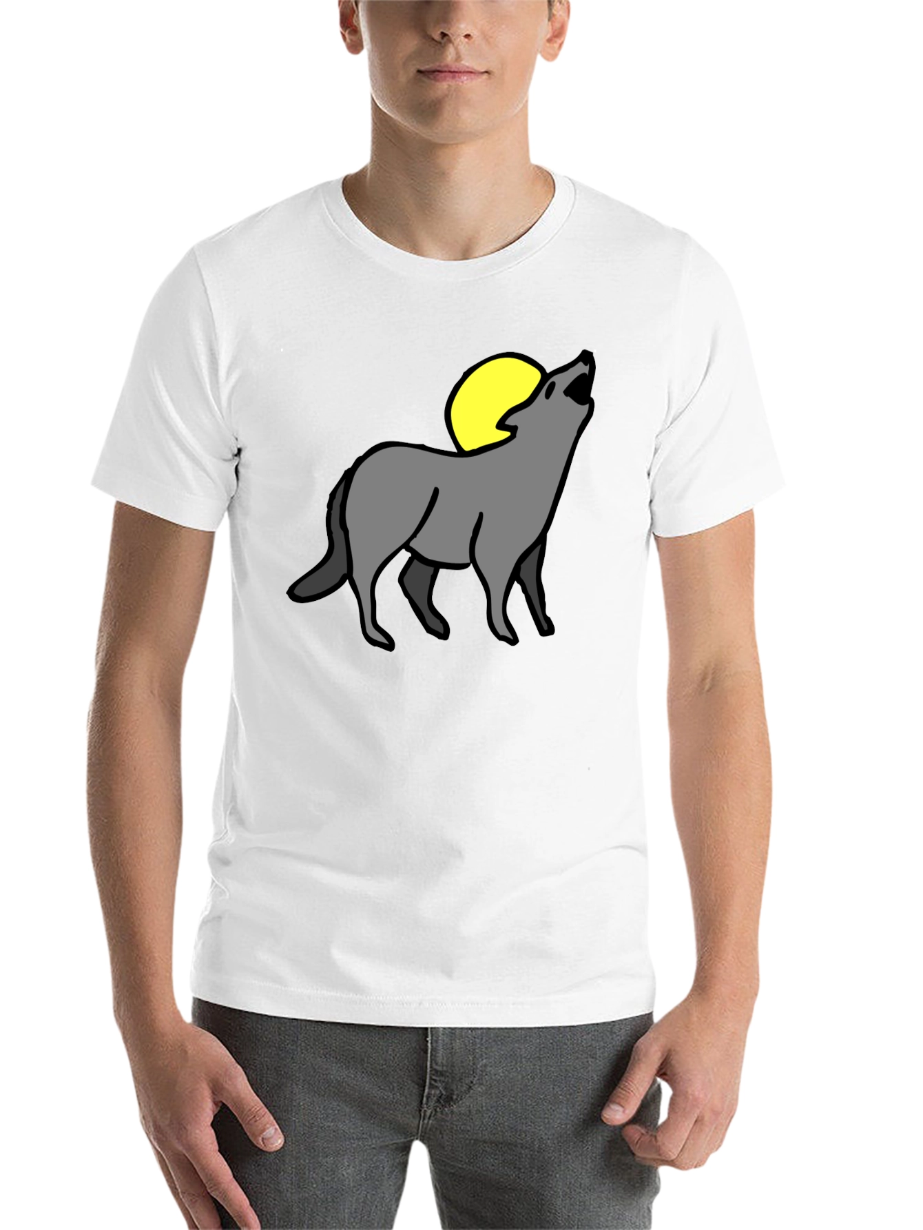 Black Wolf Moon Graphic Tee - Black Cotton Blend view 14