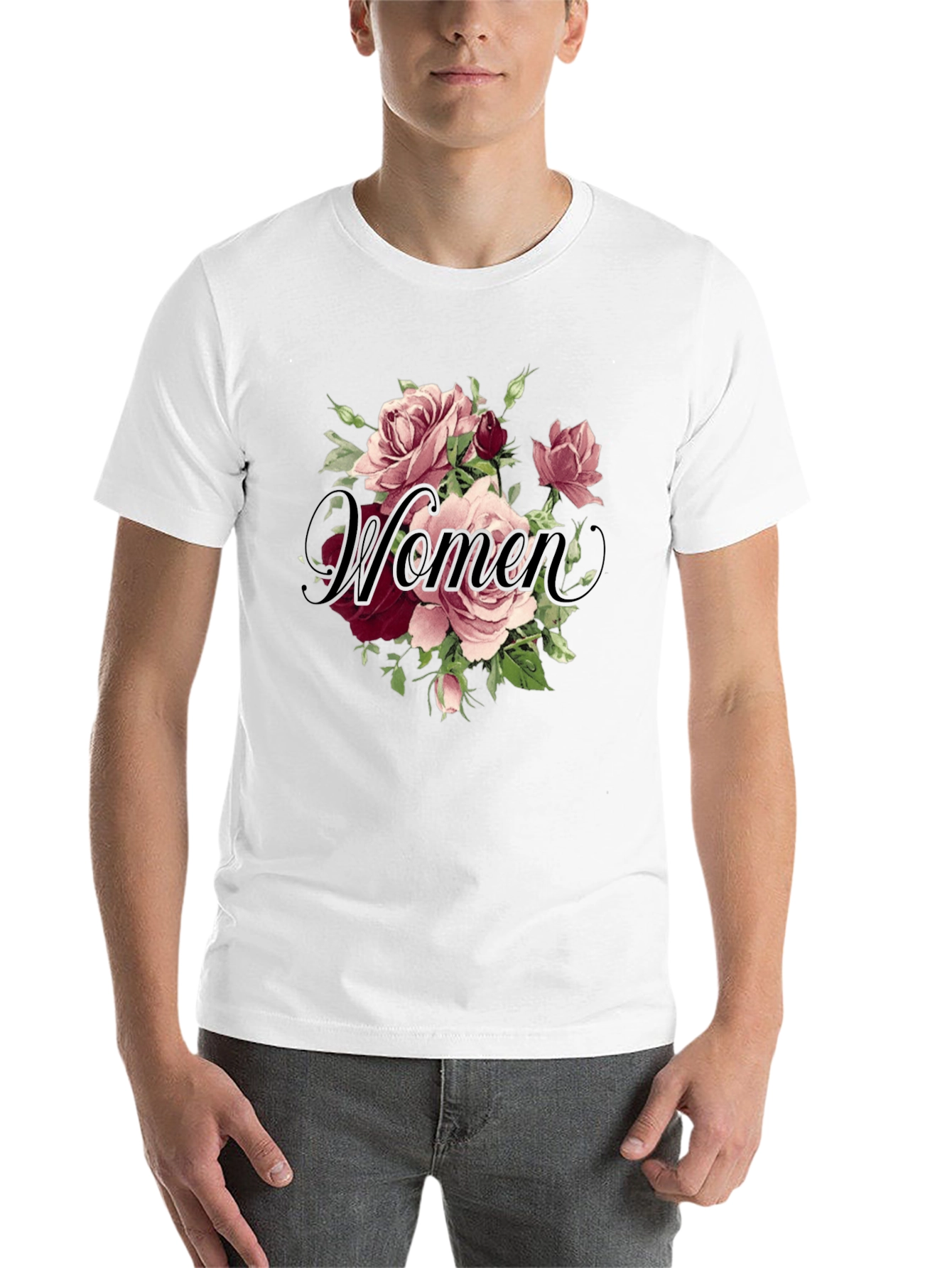 Black Floral Women's T-Shirt - Elegant Design view 14