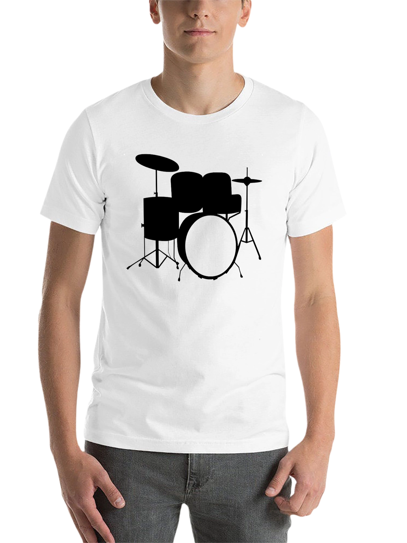 Drum Set Graphic Tee - Black T-Shirt - 14
