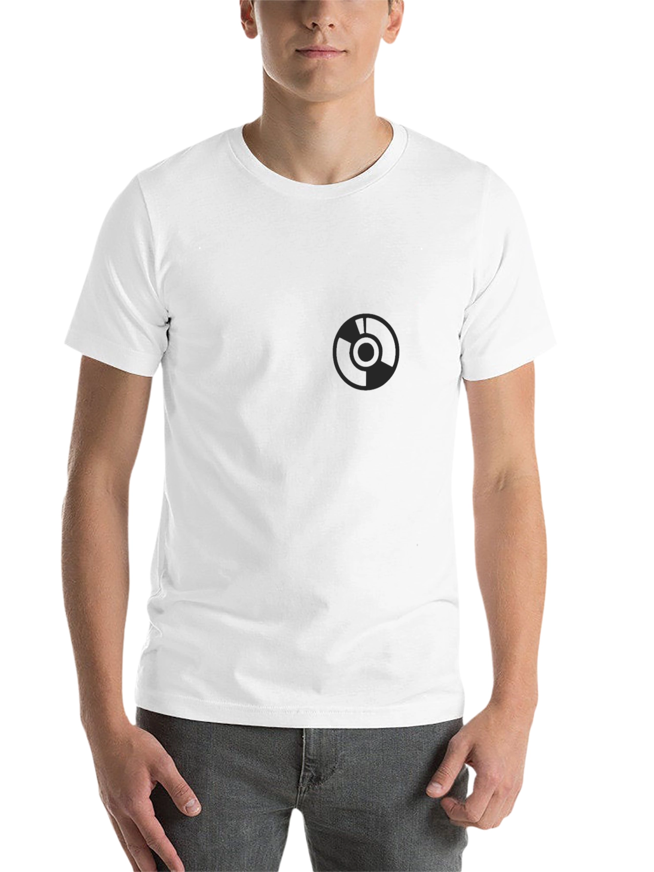 Black Men's Black Graphic Tee - Modern Minimalist Design view 14