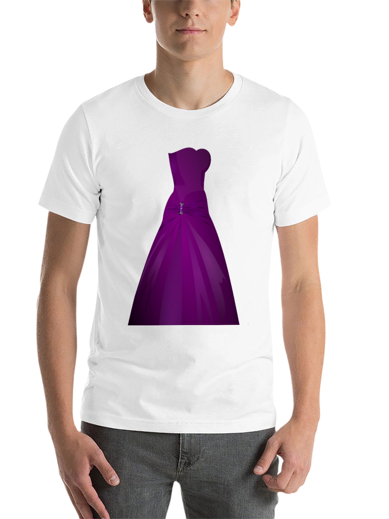 Black Purple Dress Graphic T-Shirt view 14
