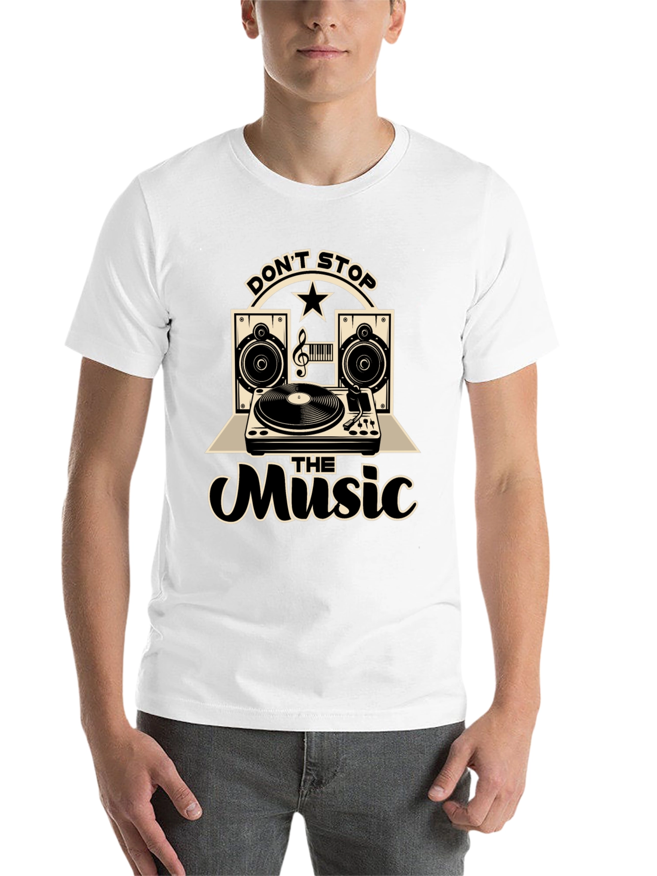 Black Don't Stop The Music Graphic T-Shirt view 14