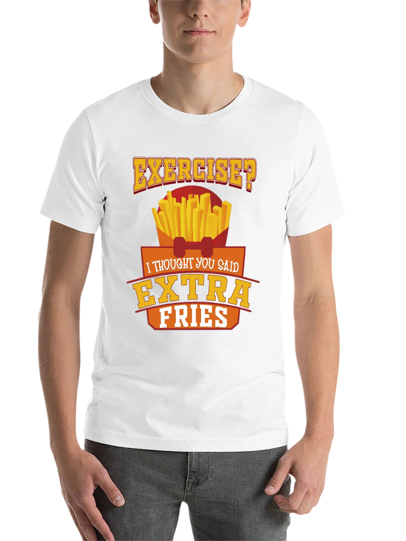 Black Exercise? Extra Fries Black Graphic Tee view 14