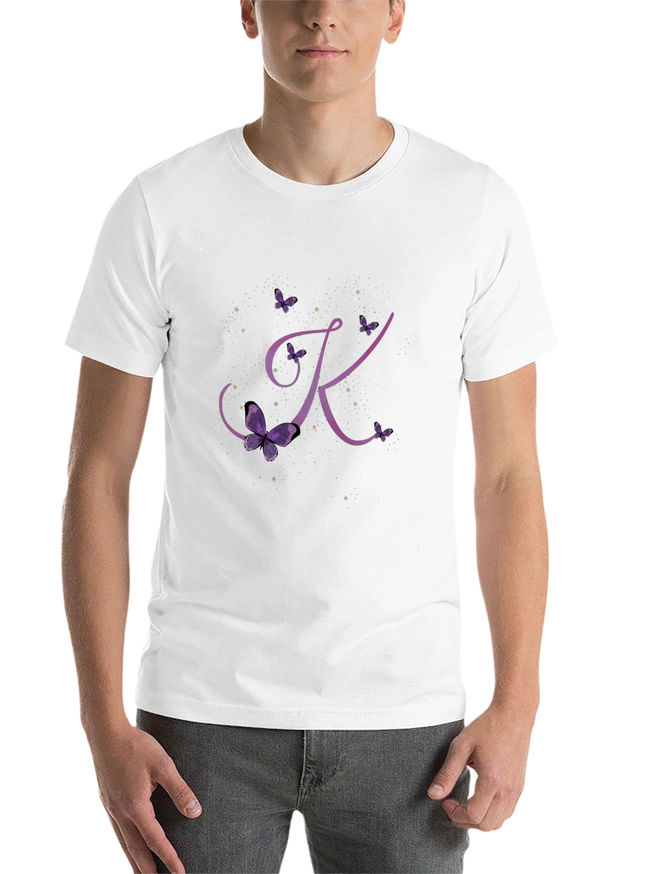 Butterfly Letter K Initial T-Shirt - 14