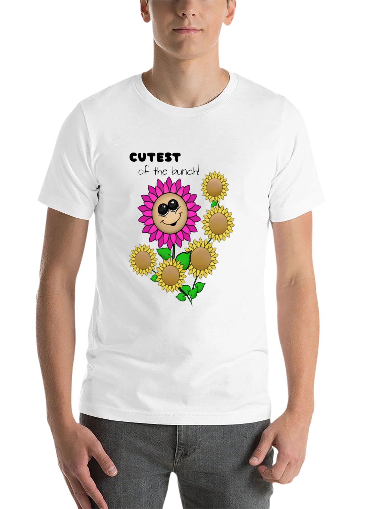 Black Cute Flower Graphic Black T-Shirt view 14