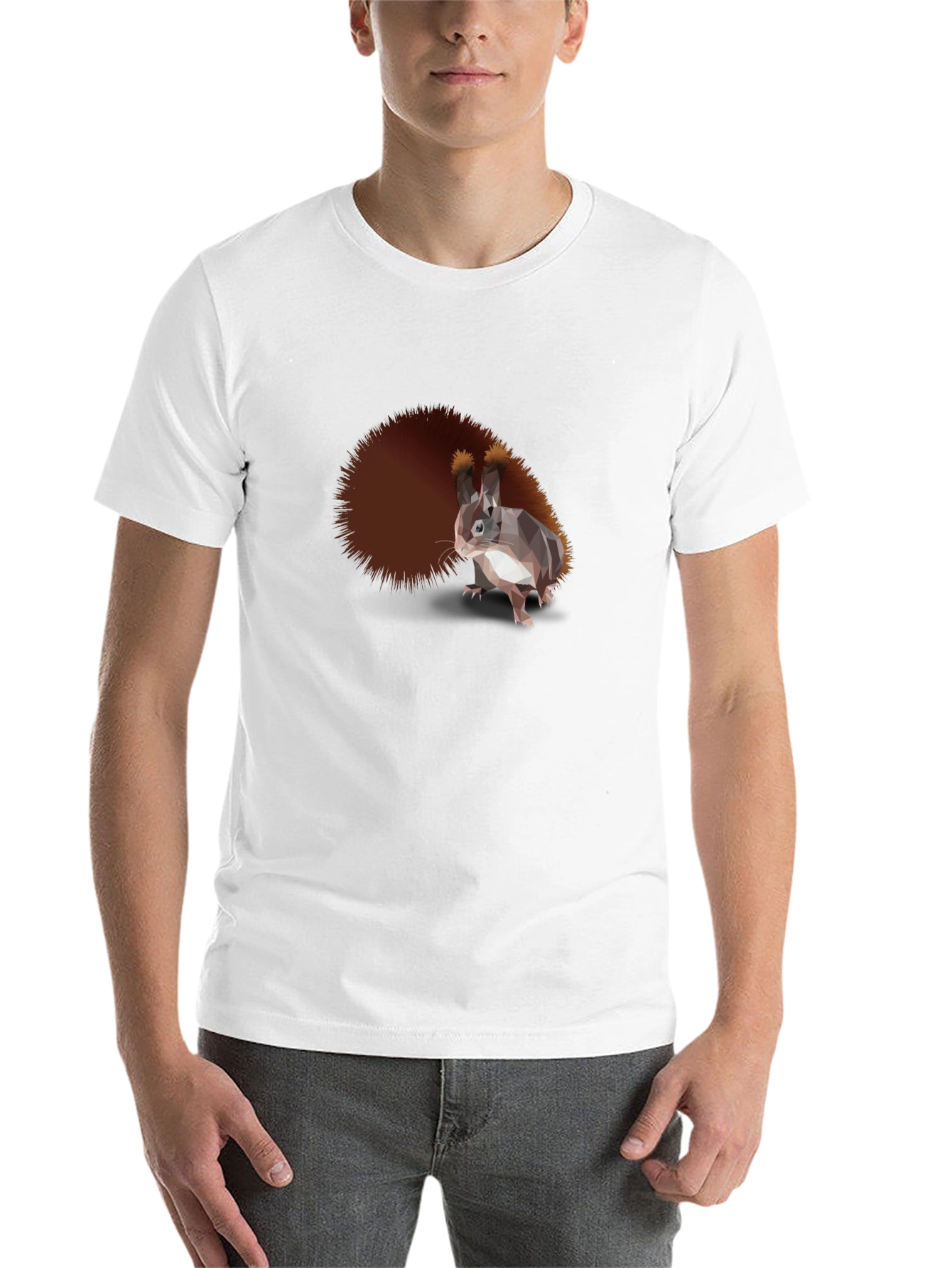 Black Stylish Squirrel Graphic Tee - Men's Black T-Shirt view 14