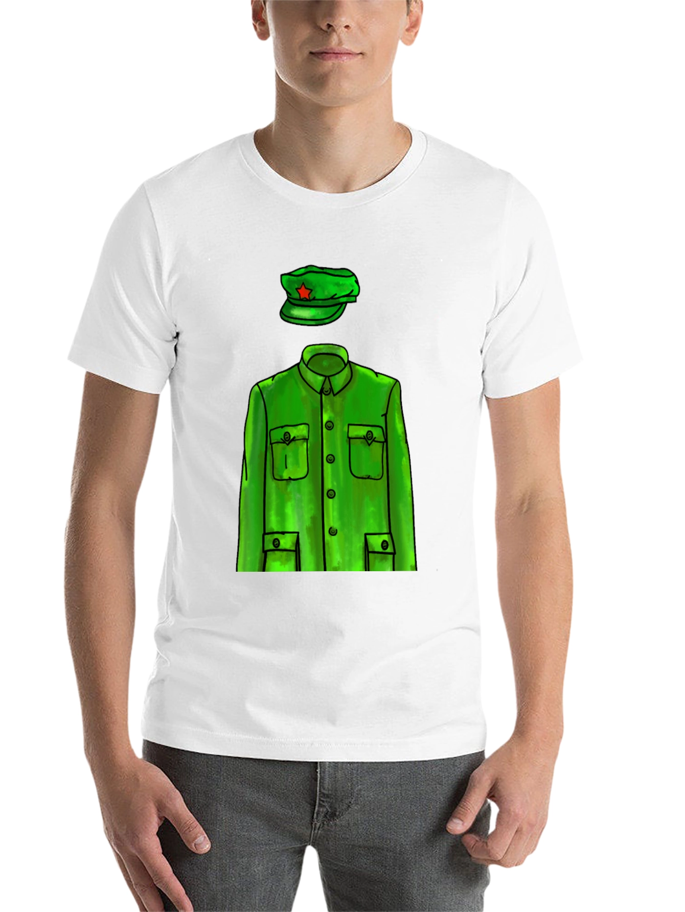 Black Retro Green Uniform T-Shirt view 14