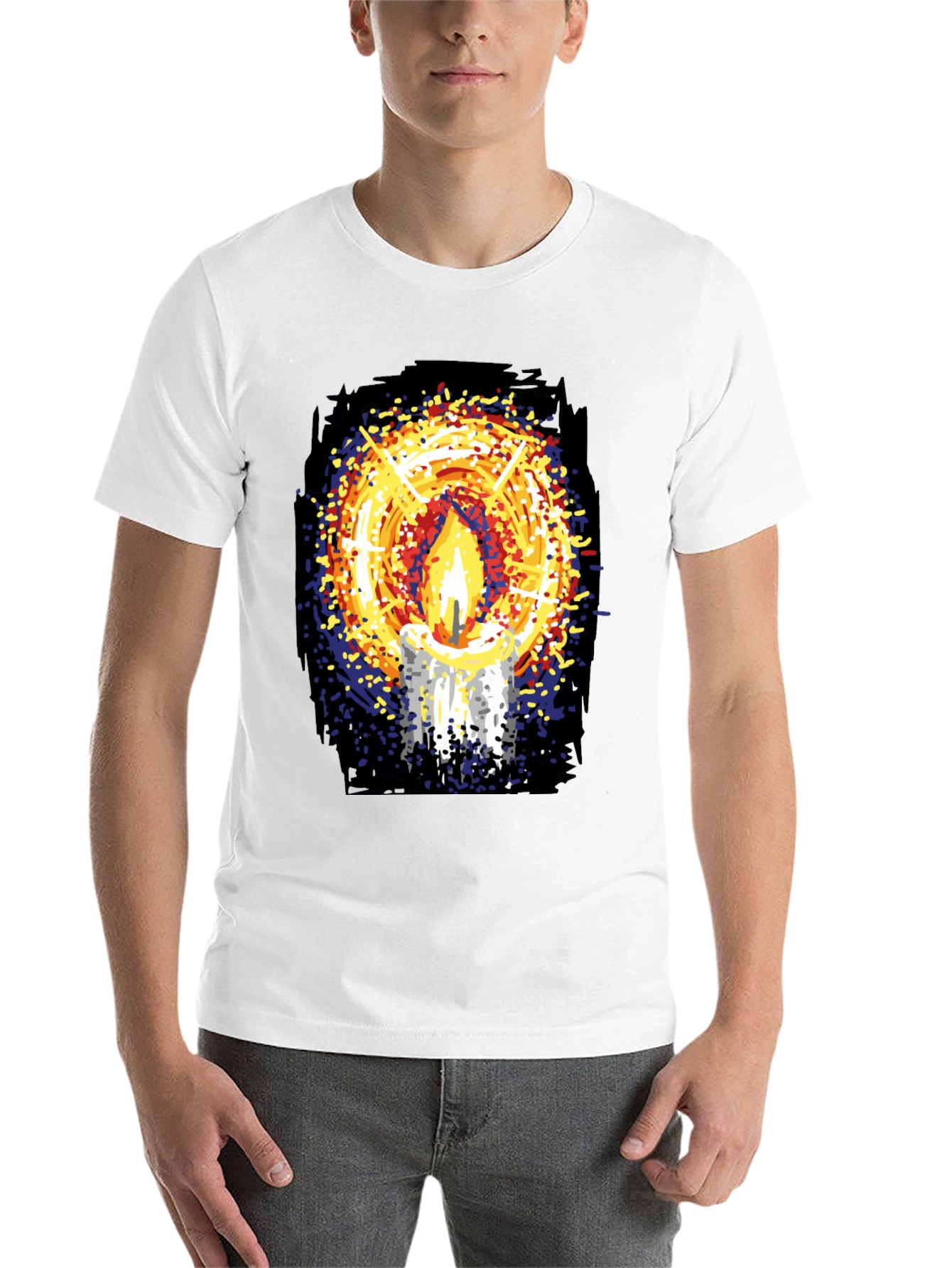 Black Candlelight Graphic Print Black T-Shirt view 14