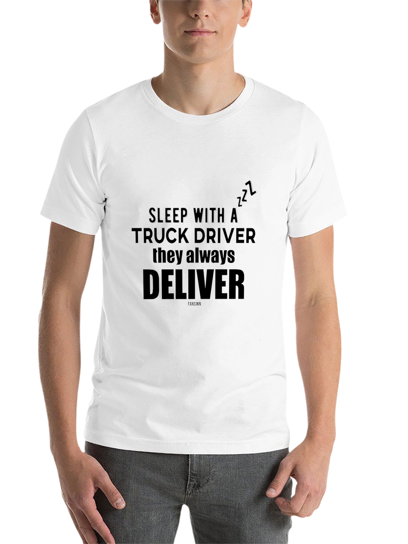Black Sleep With A Truck Driver Black T-Shirt view 14