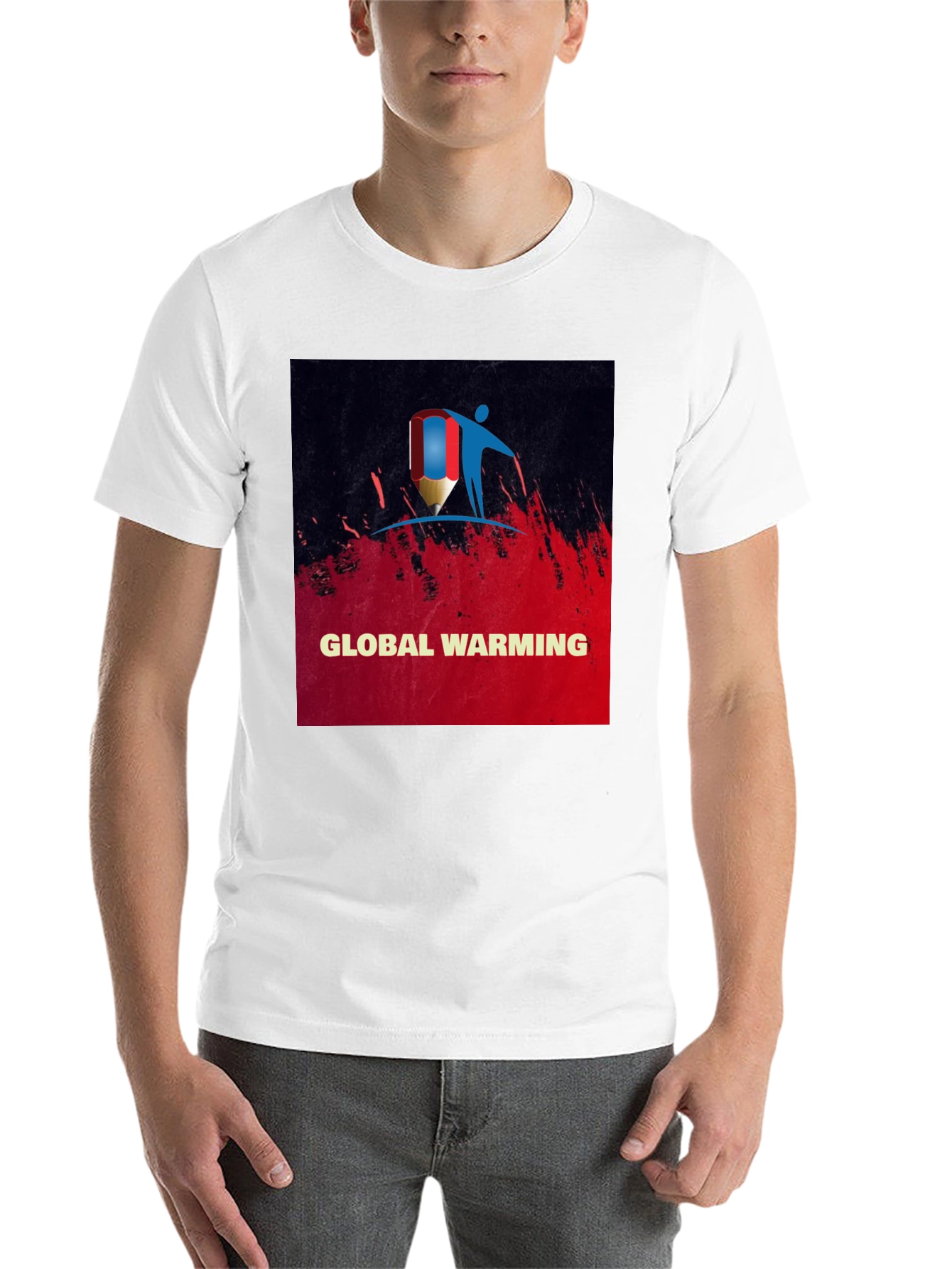 Black Global Warming Awareness Tee - Stylish Black T-Shirt view 14