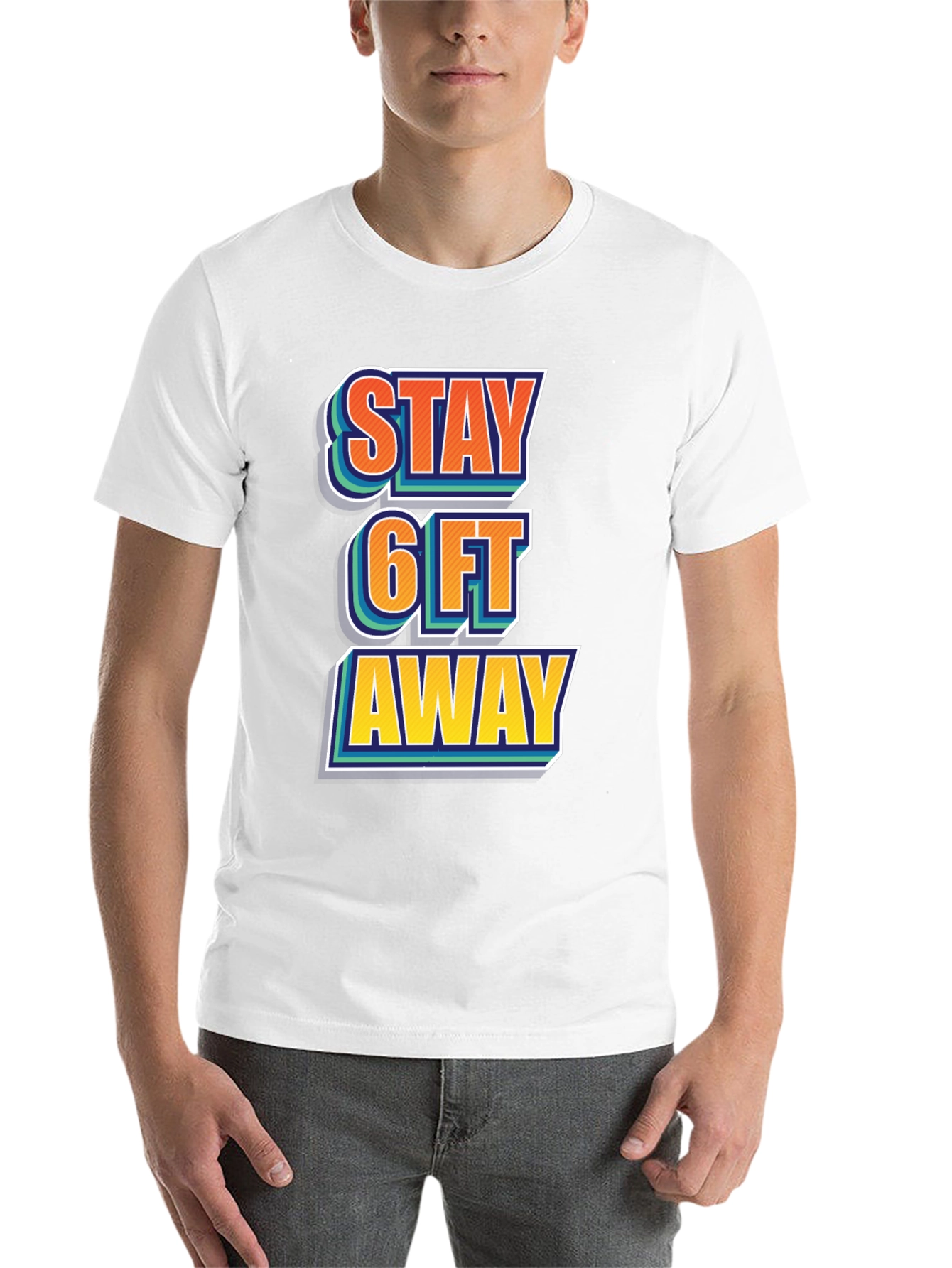 Black Stay 6ft Away Graphic Tee -  Comfortable Casual Shirt view 14