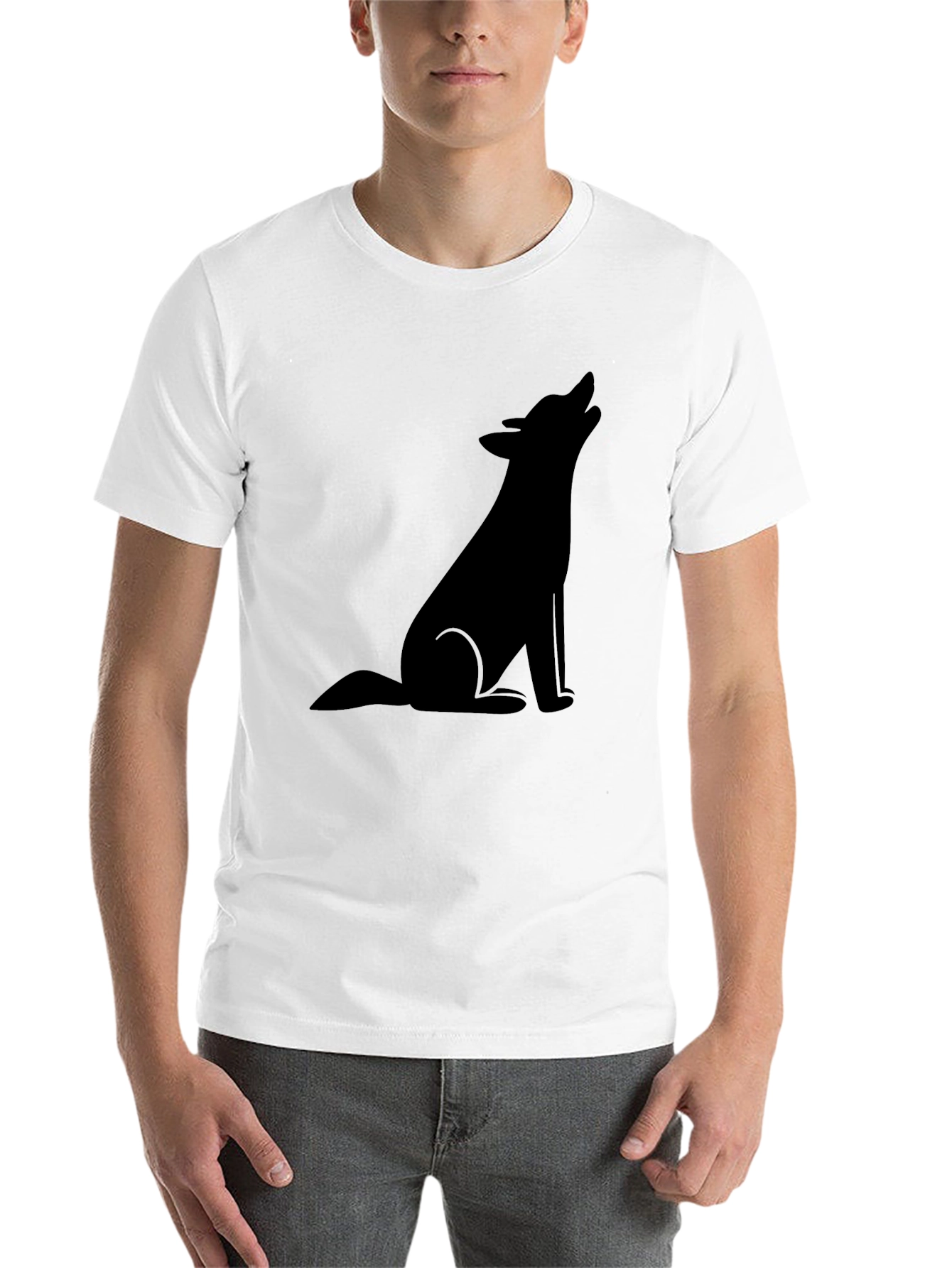 Black Black Wolf Silhouette Graphic Tee - Men's view 14
