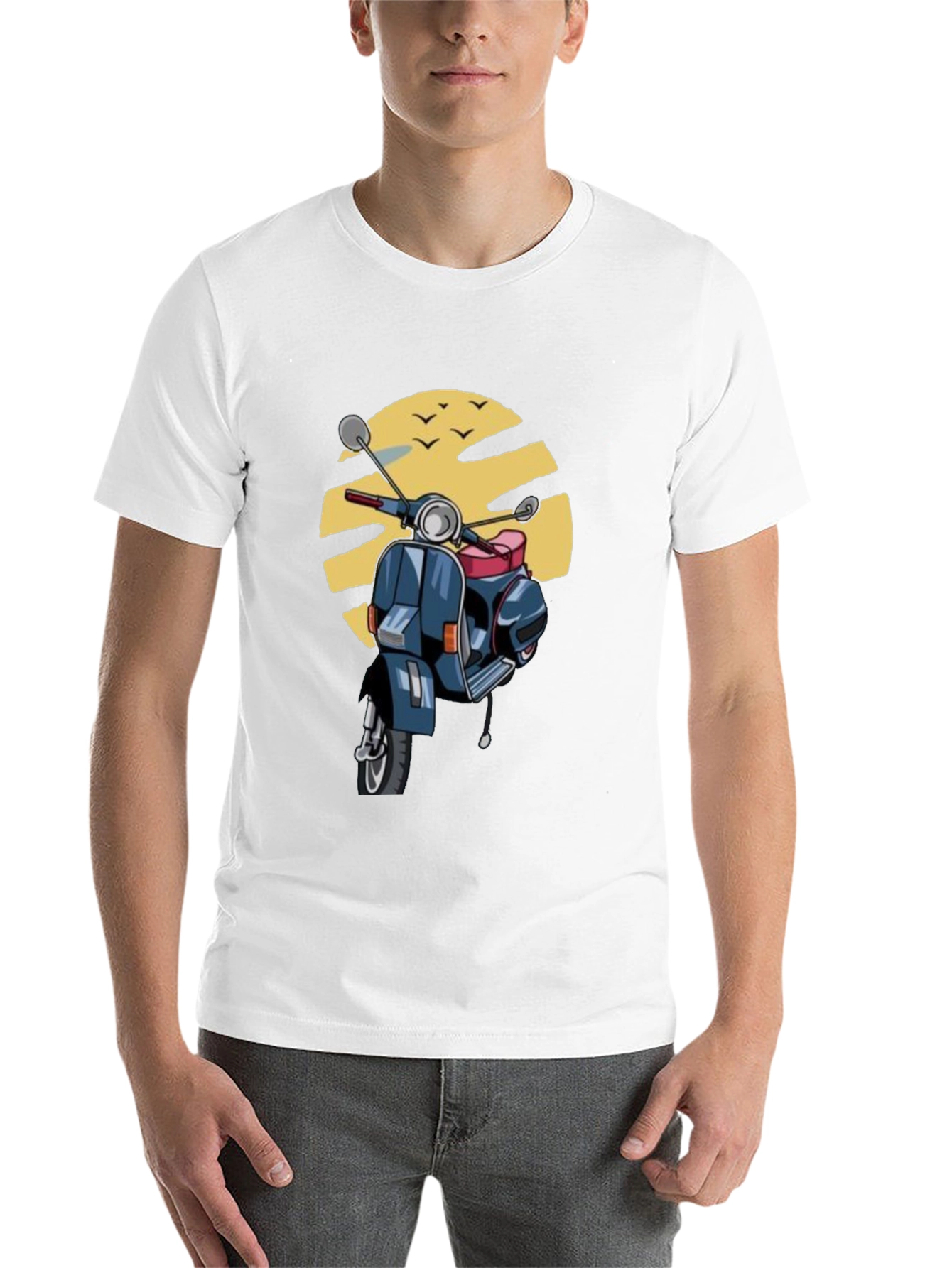 Black Retro Scooter T-Shirt - Vintage Style Graphic Tee view 14