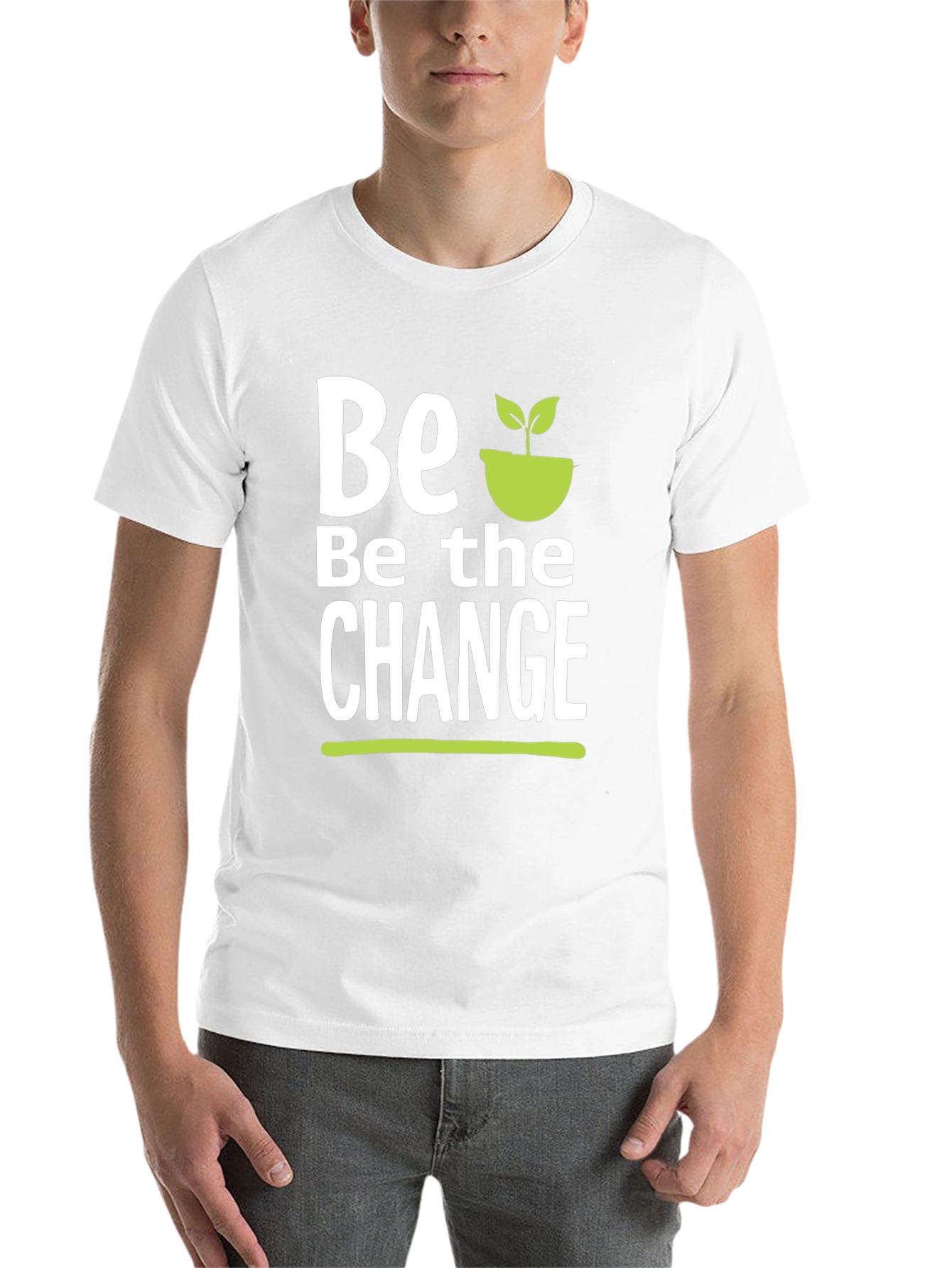 Black Be the Change T-Shirt - Black Cotton Graphic Tee view 14