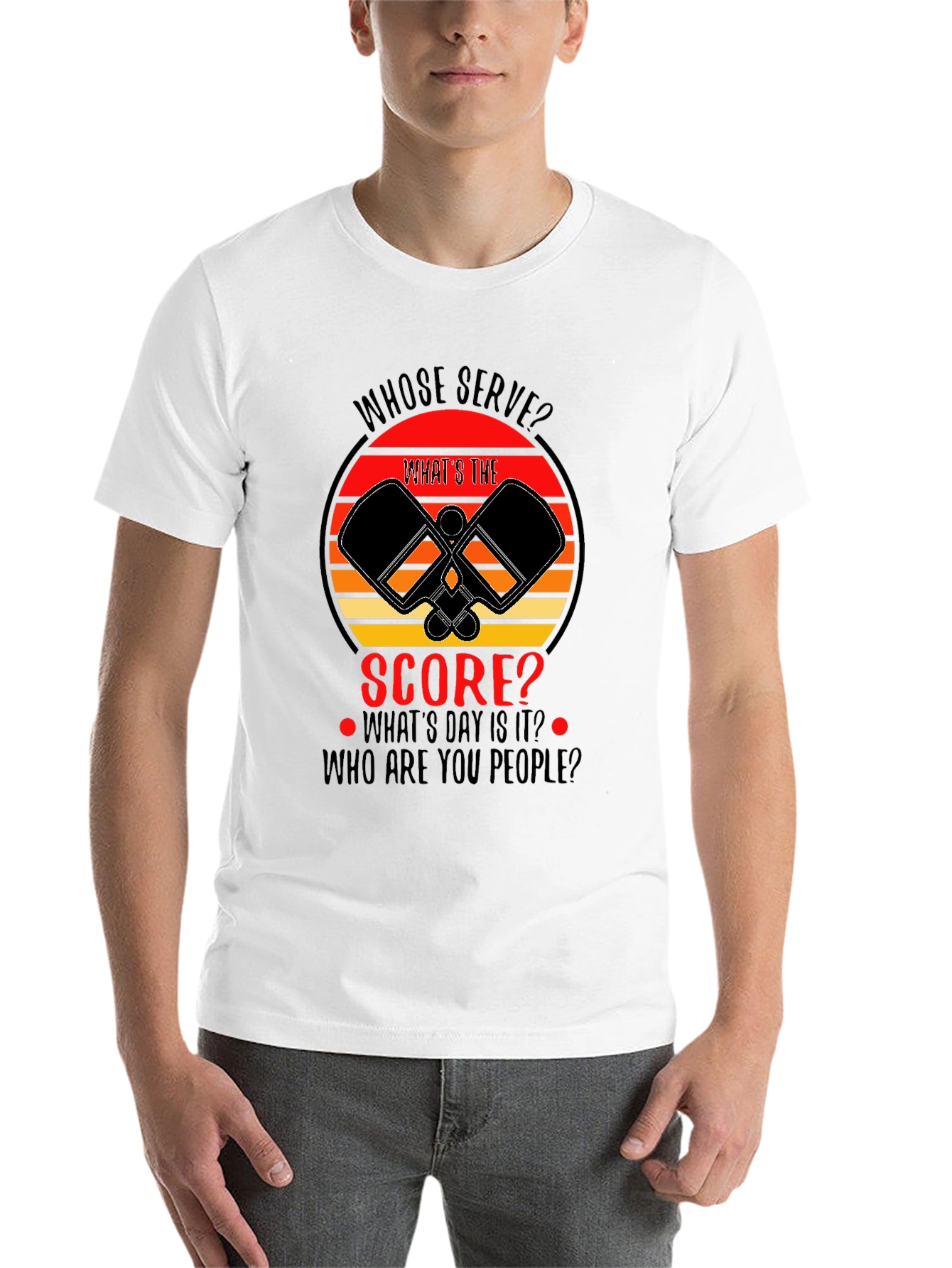 Black Pickleball T-Shirt - Whose Serve?  Funny Player Gift view 14
