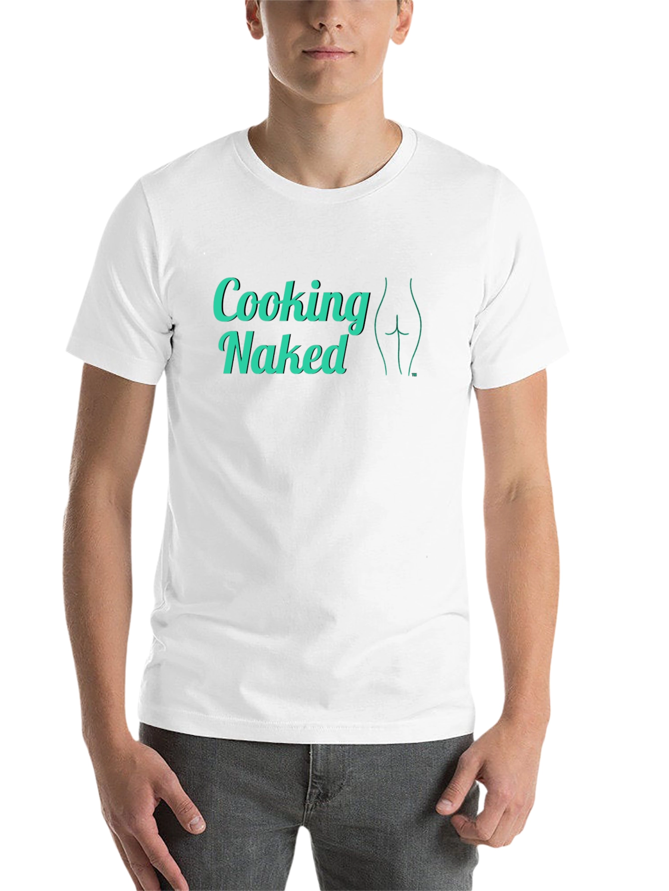 Black Cooking Naked Graphic Tee - Funny Novelty Shirt view 14