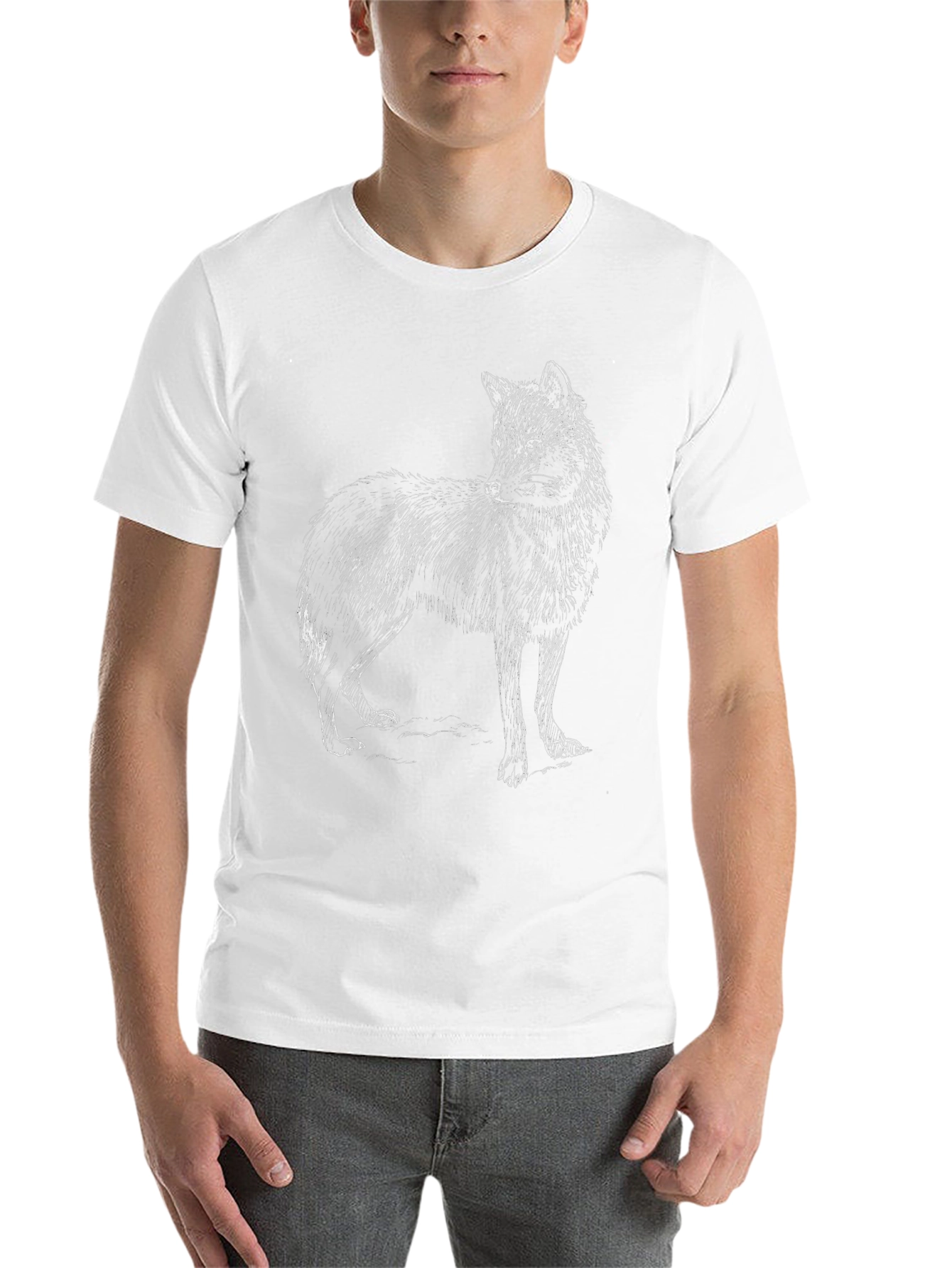 Black Black Wolf Graphic Tee - Men's Casual Cotton Shirt view 14
