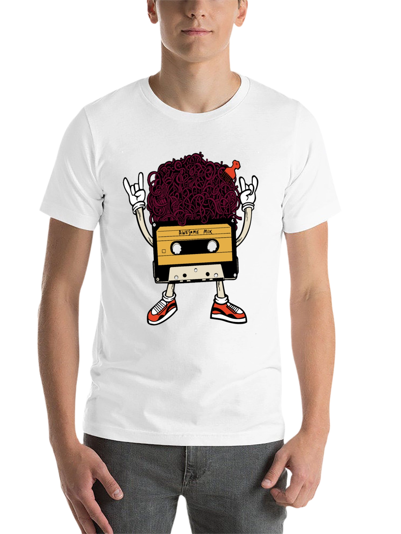 Black Awesome Mix Tape Graphic T-Shirt view 14
